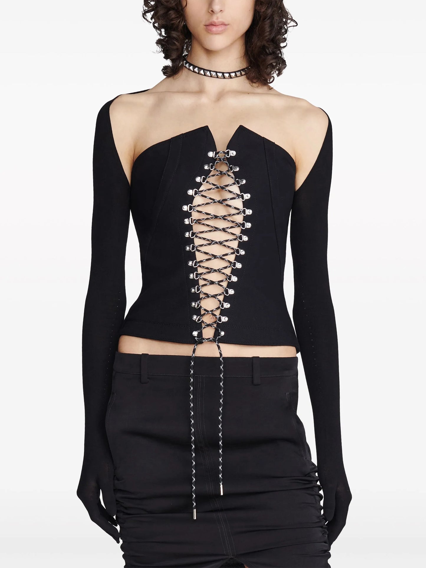 Hiking lace-up corset top