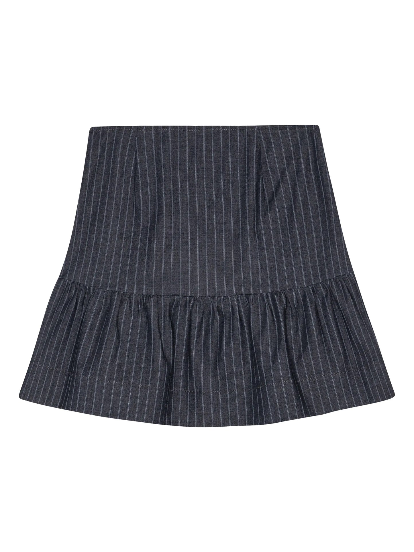 striped ruffled miniskirt