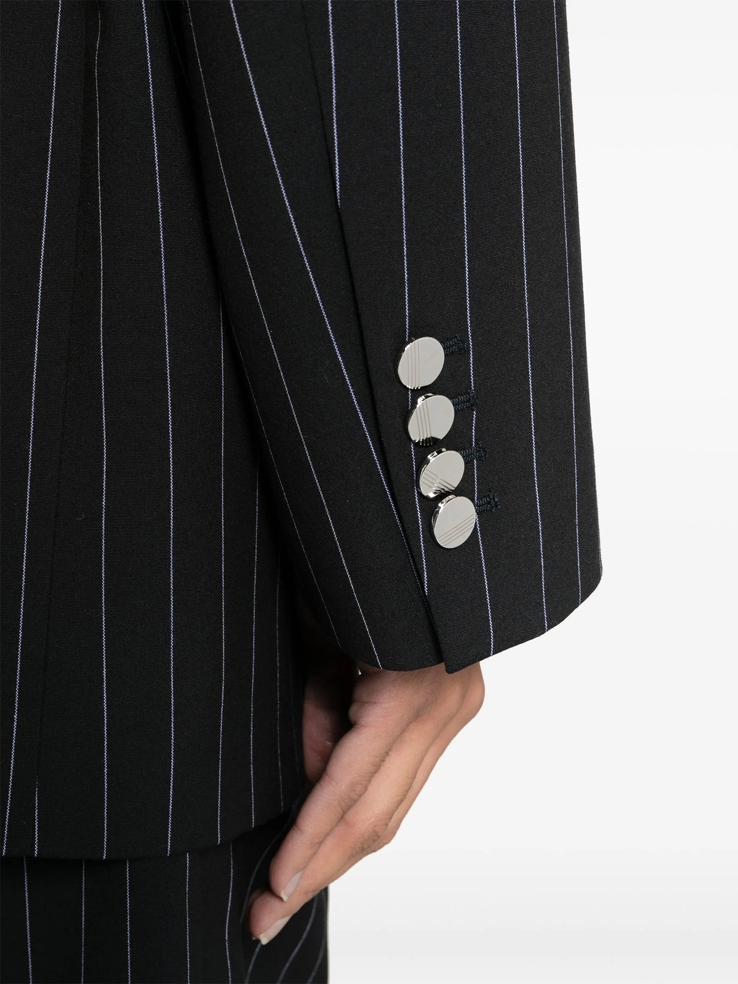 Glen pinstripe single-breasted blazer