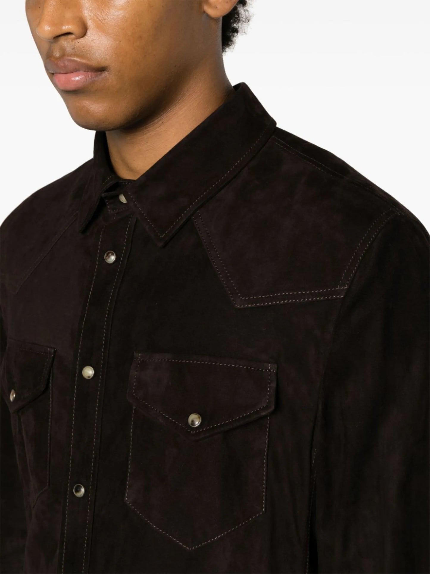 Western-style suede shirt