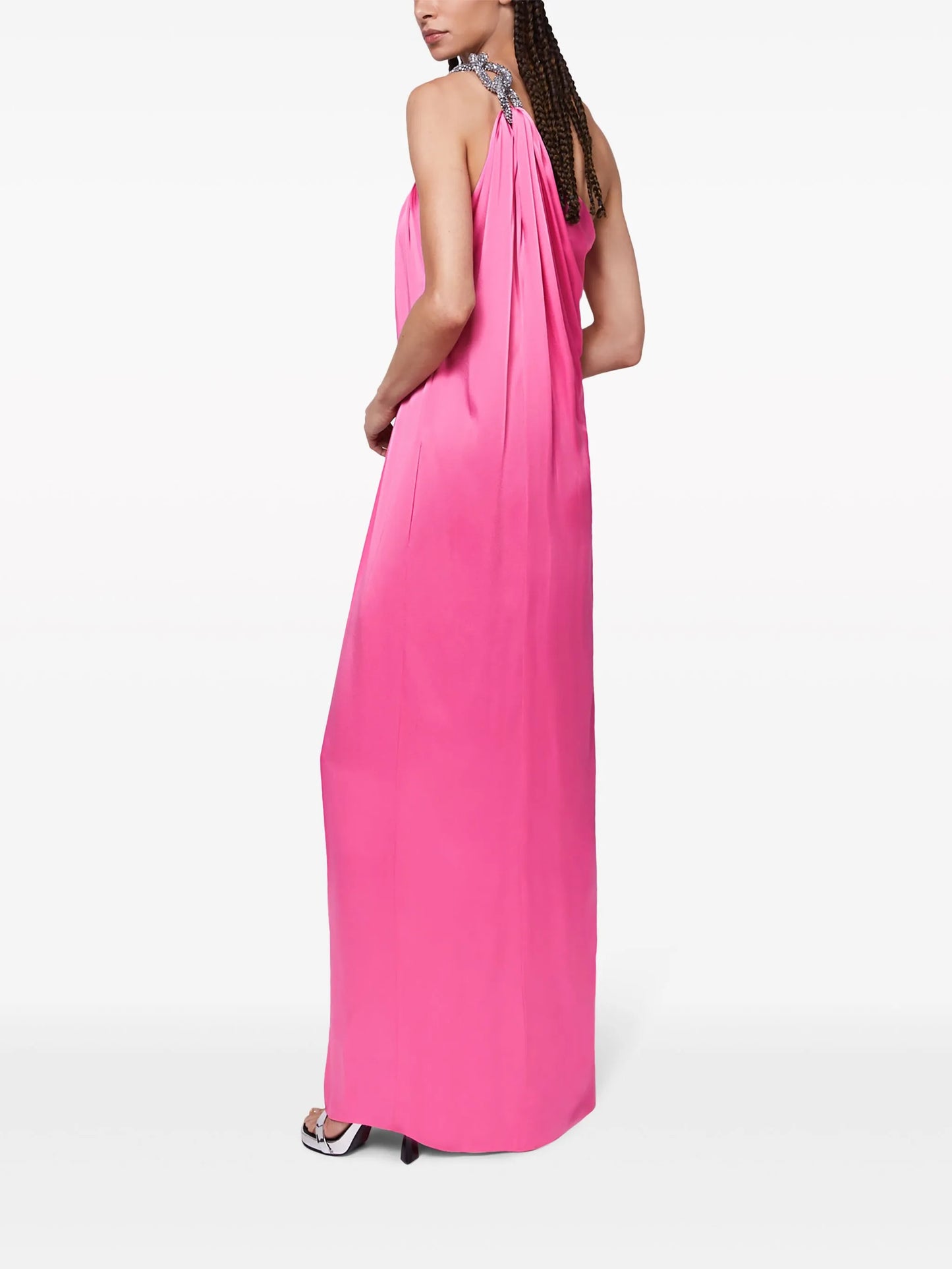 Falabella crystal-embellished satin gown