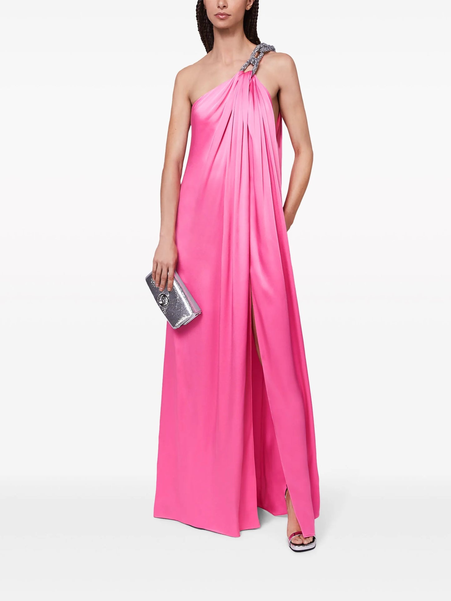 Falabella crystal-embellished satin gown