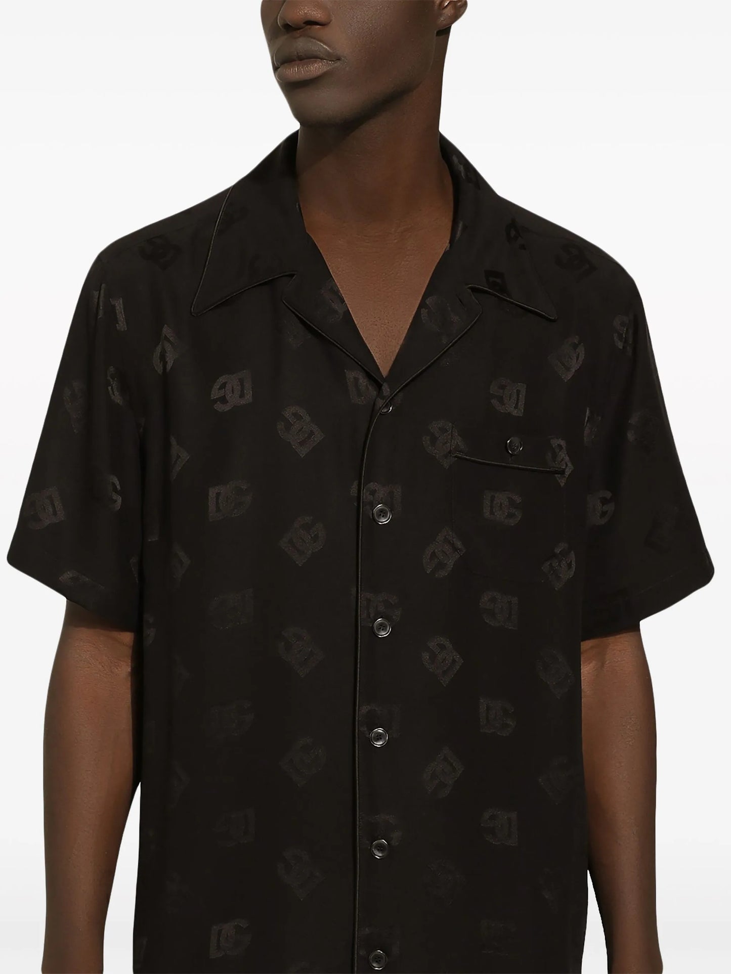 DG monogram-jacquard silk shirt