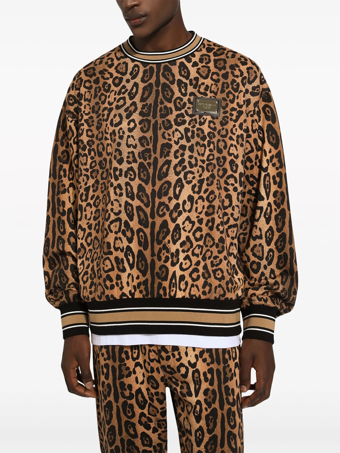 leopard-print cotton sweatshirt