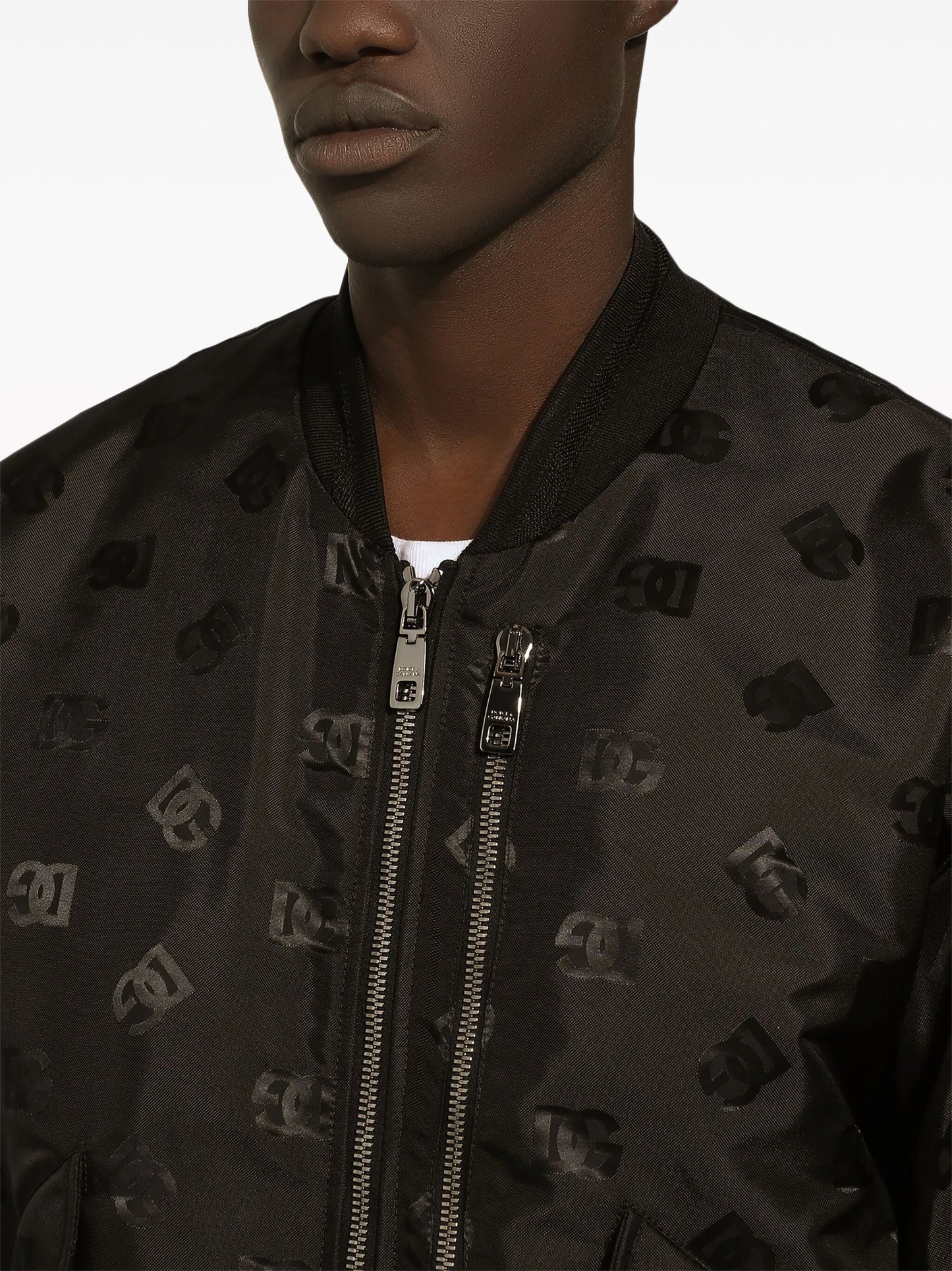logo-tag satin bomber jacket