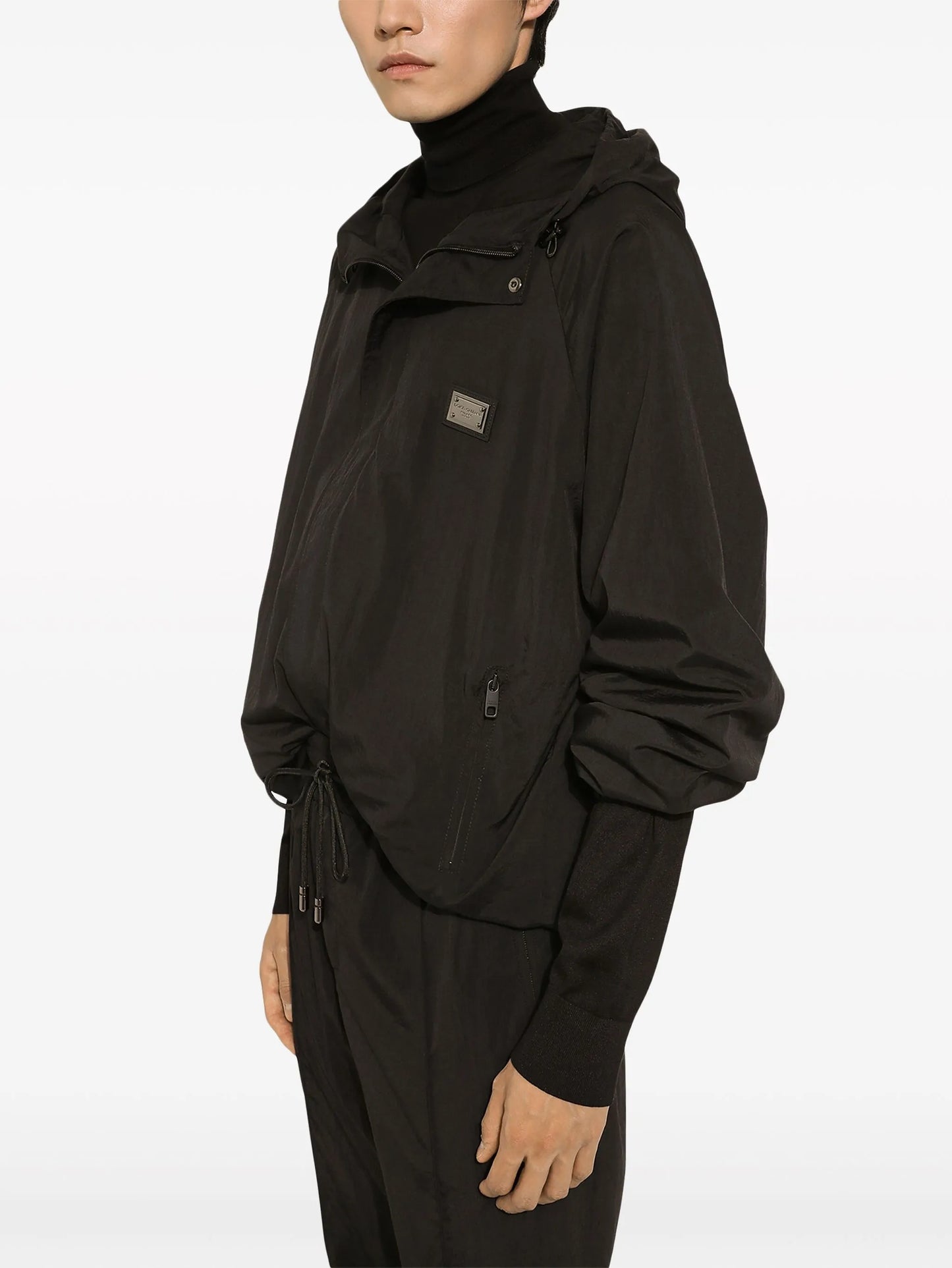 drawstring hooded jacket