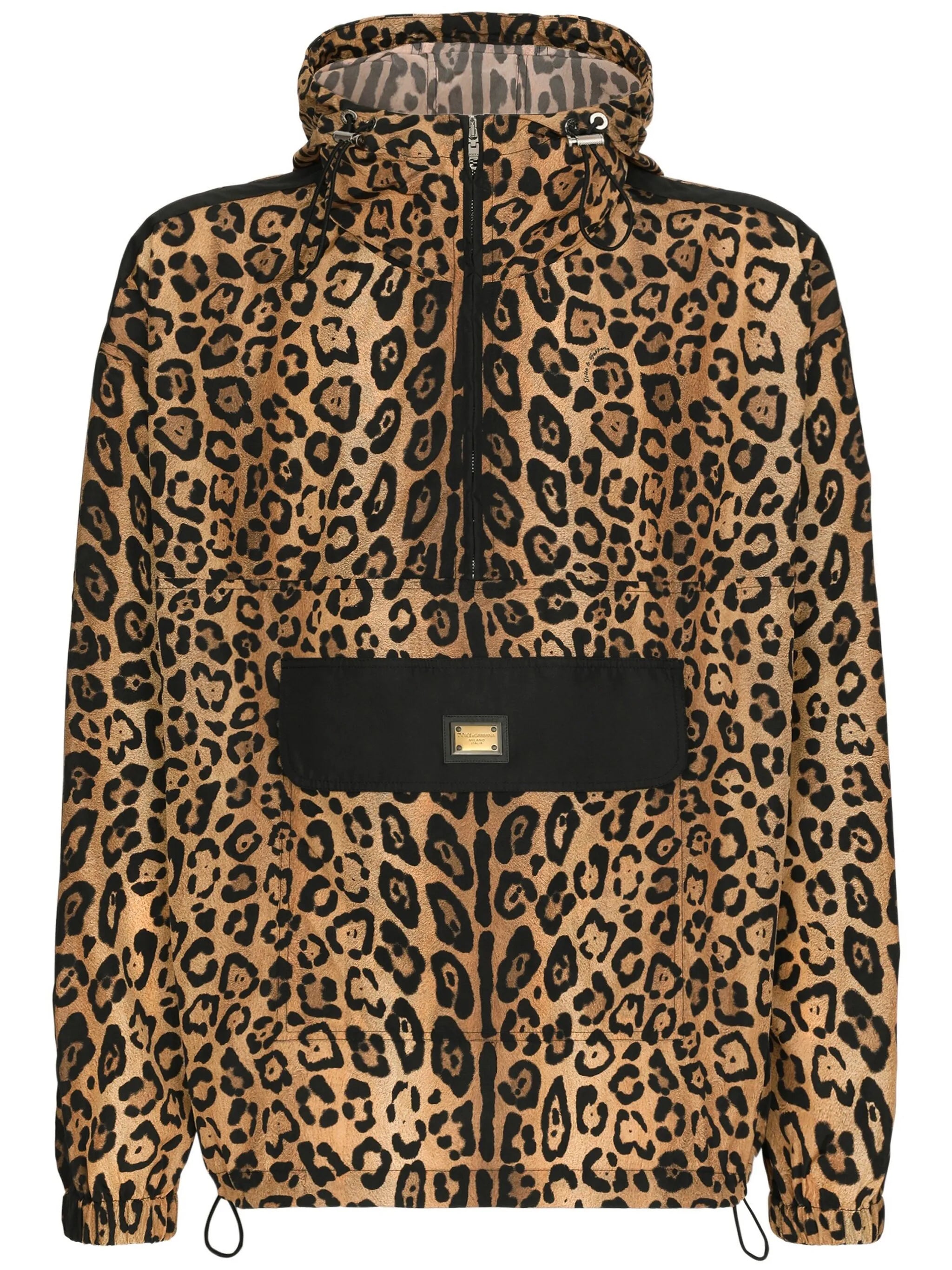 leopard-print hooded jacket