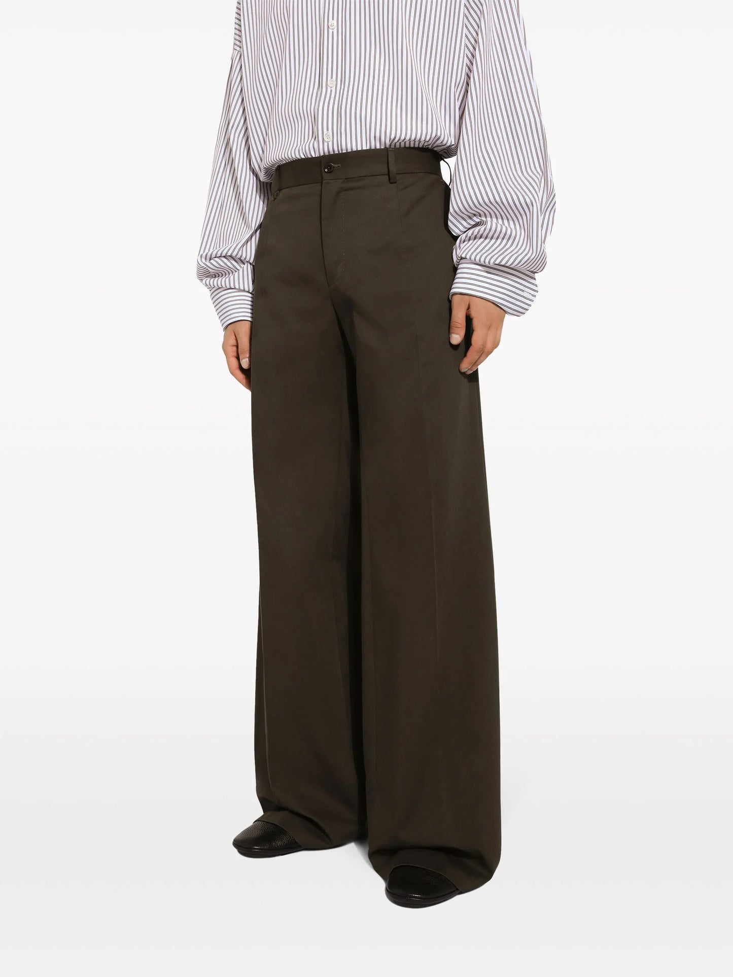 wide-leg cotton trousers