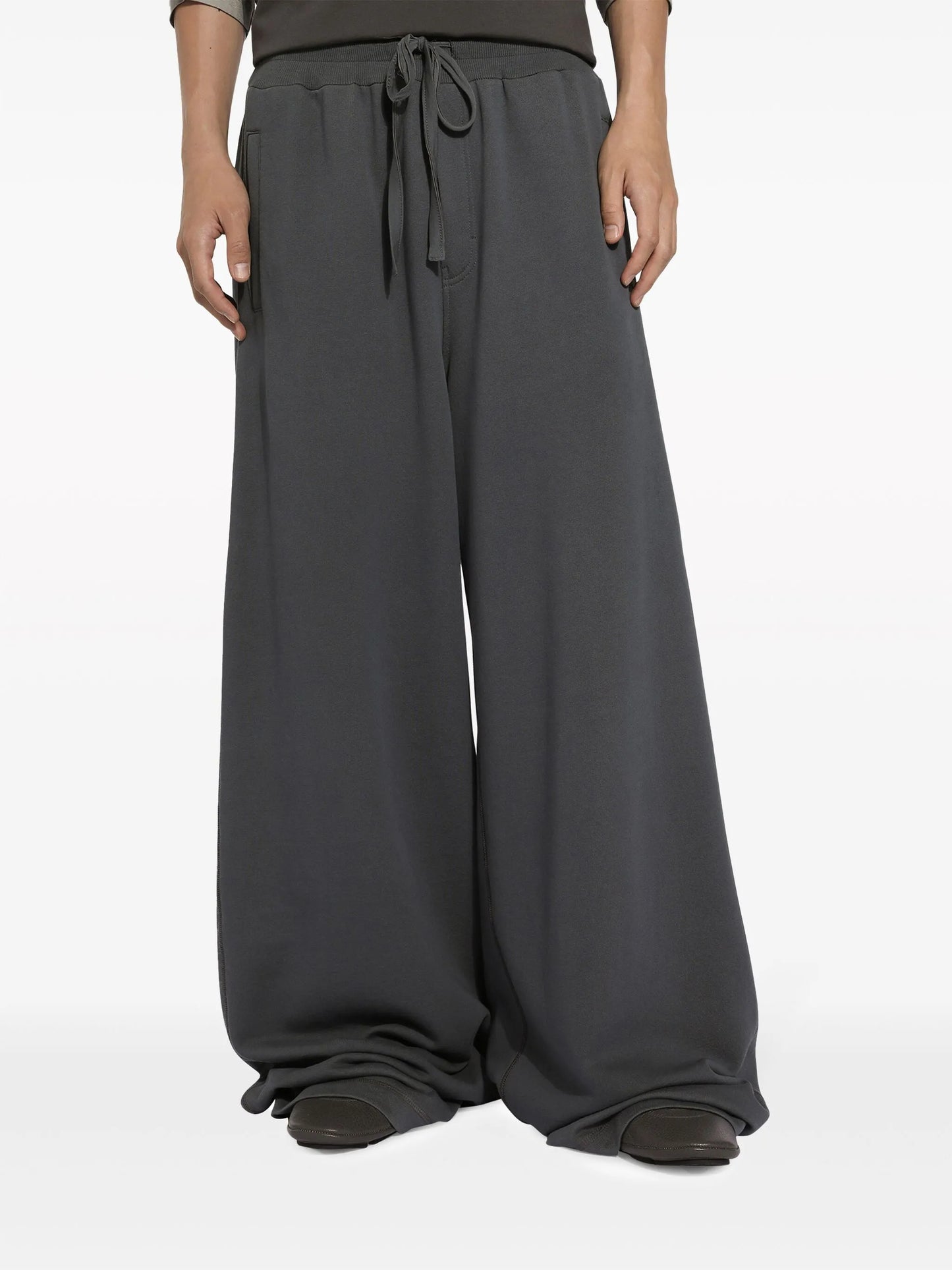 wide-leg cotton track pants
