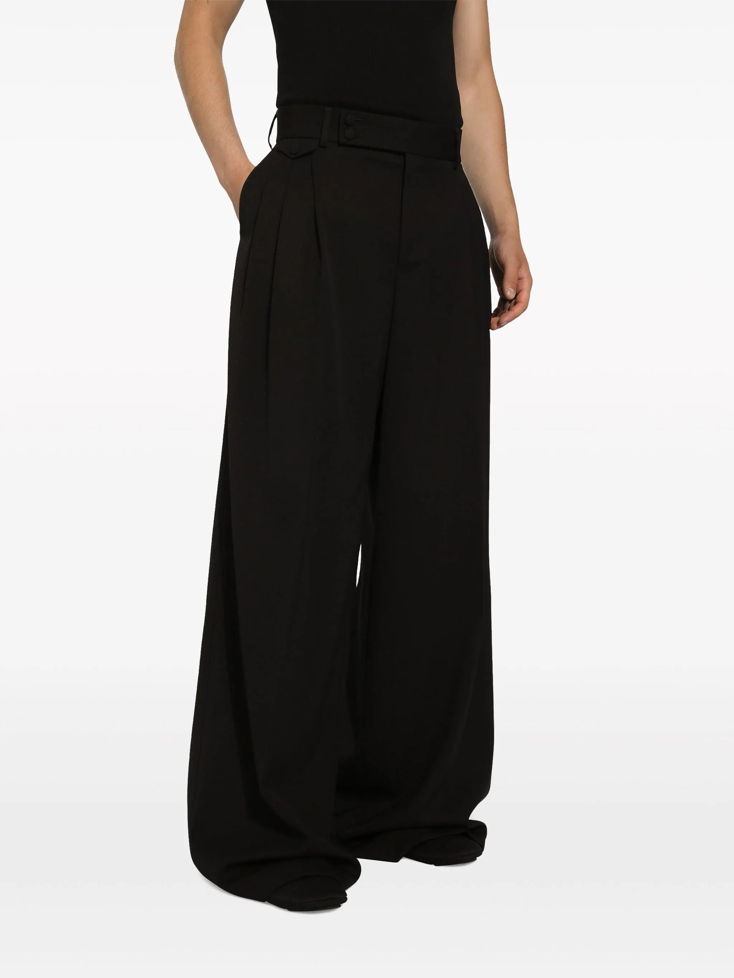 wide-leg virgin-wool trousers
