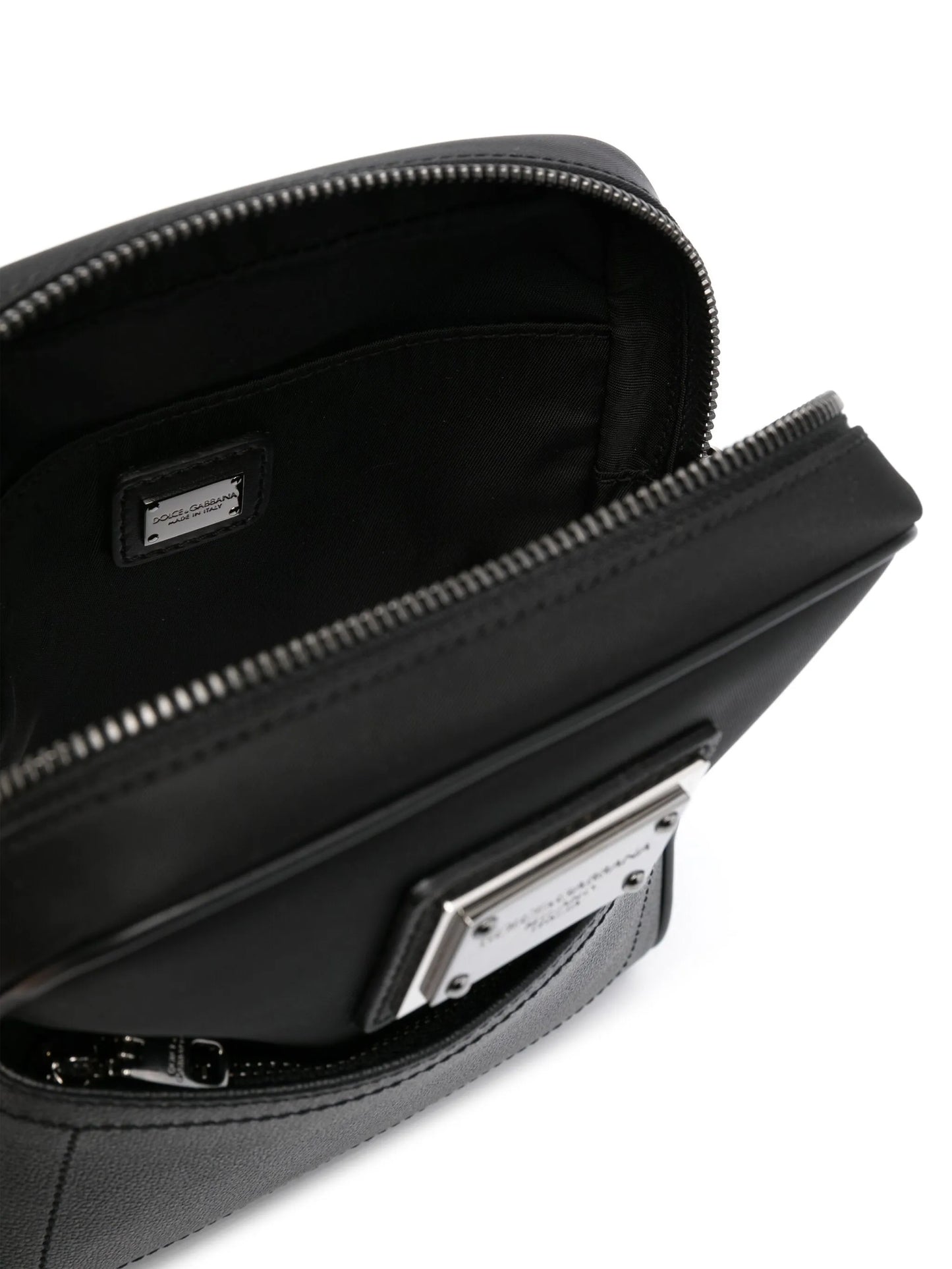 logo-plaque zip-fastening messenger bag