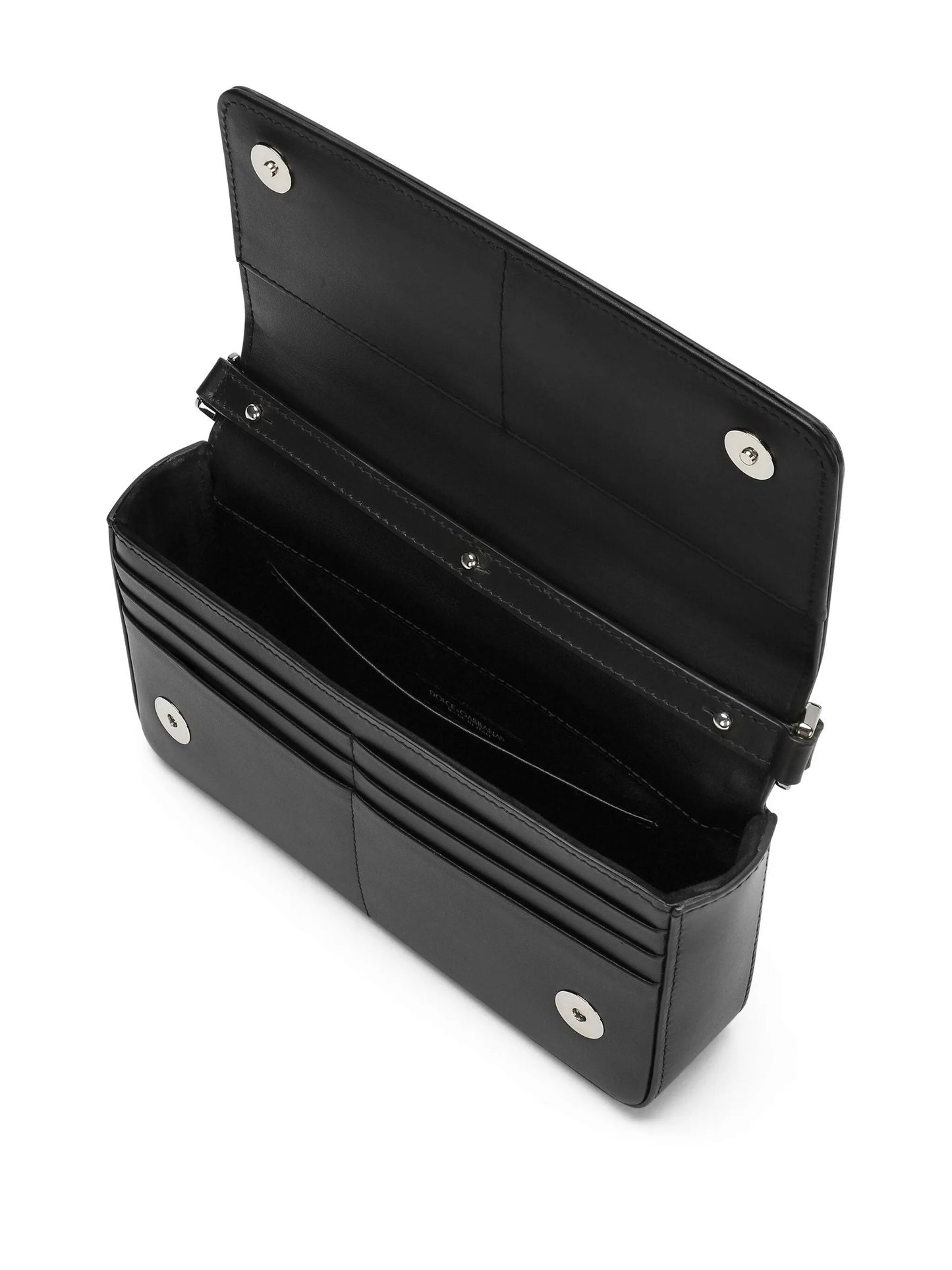 logo-embossed leather mini shoulder bag