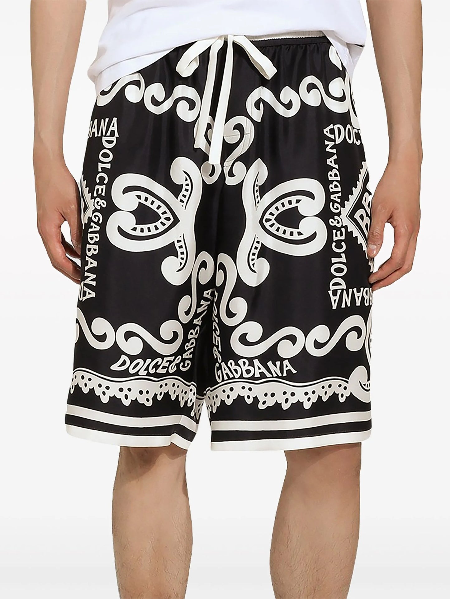 logo-print silk shorts