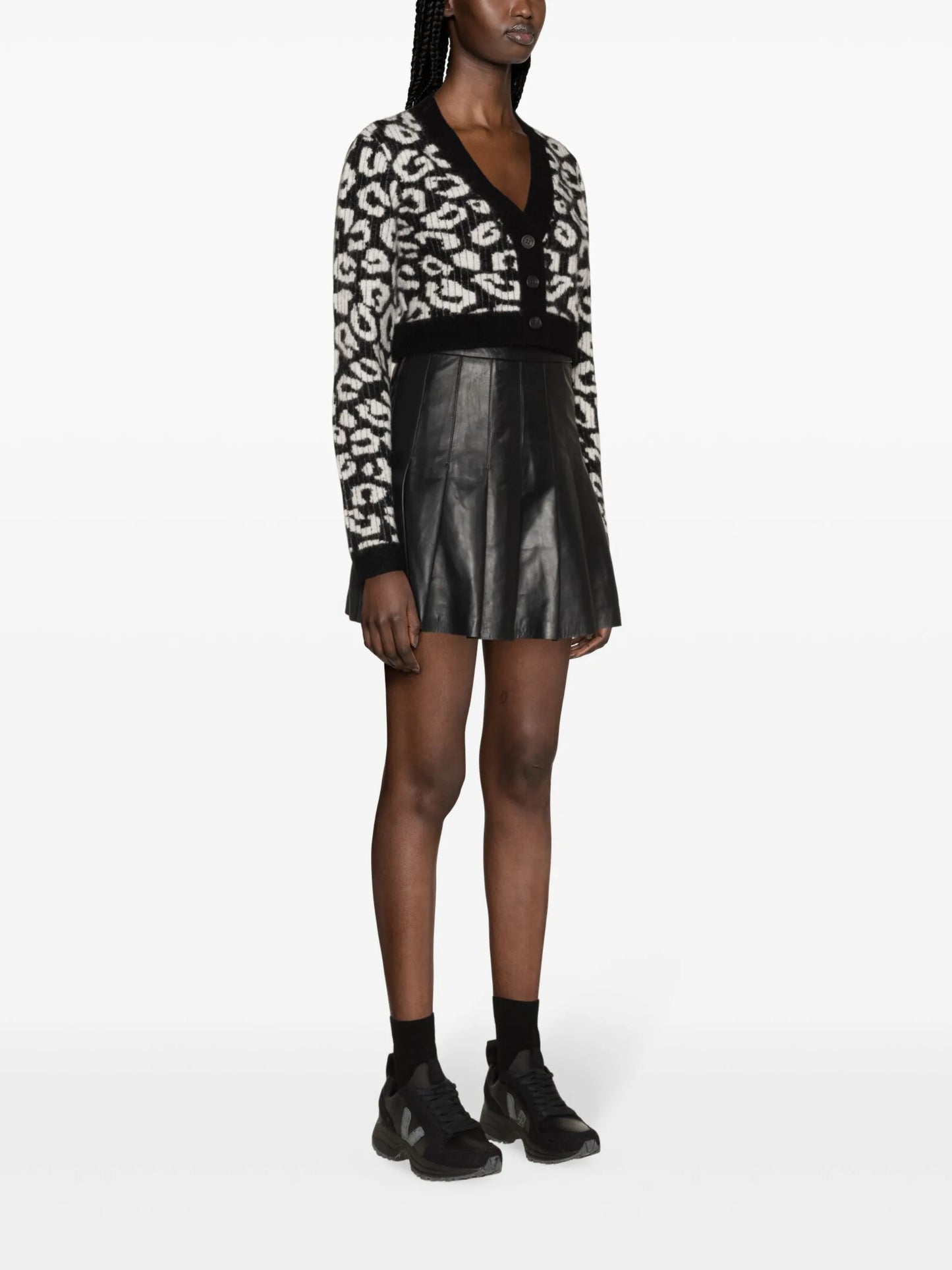 Mallory patterned intarsia-knit cardigan
