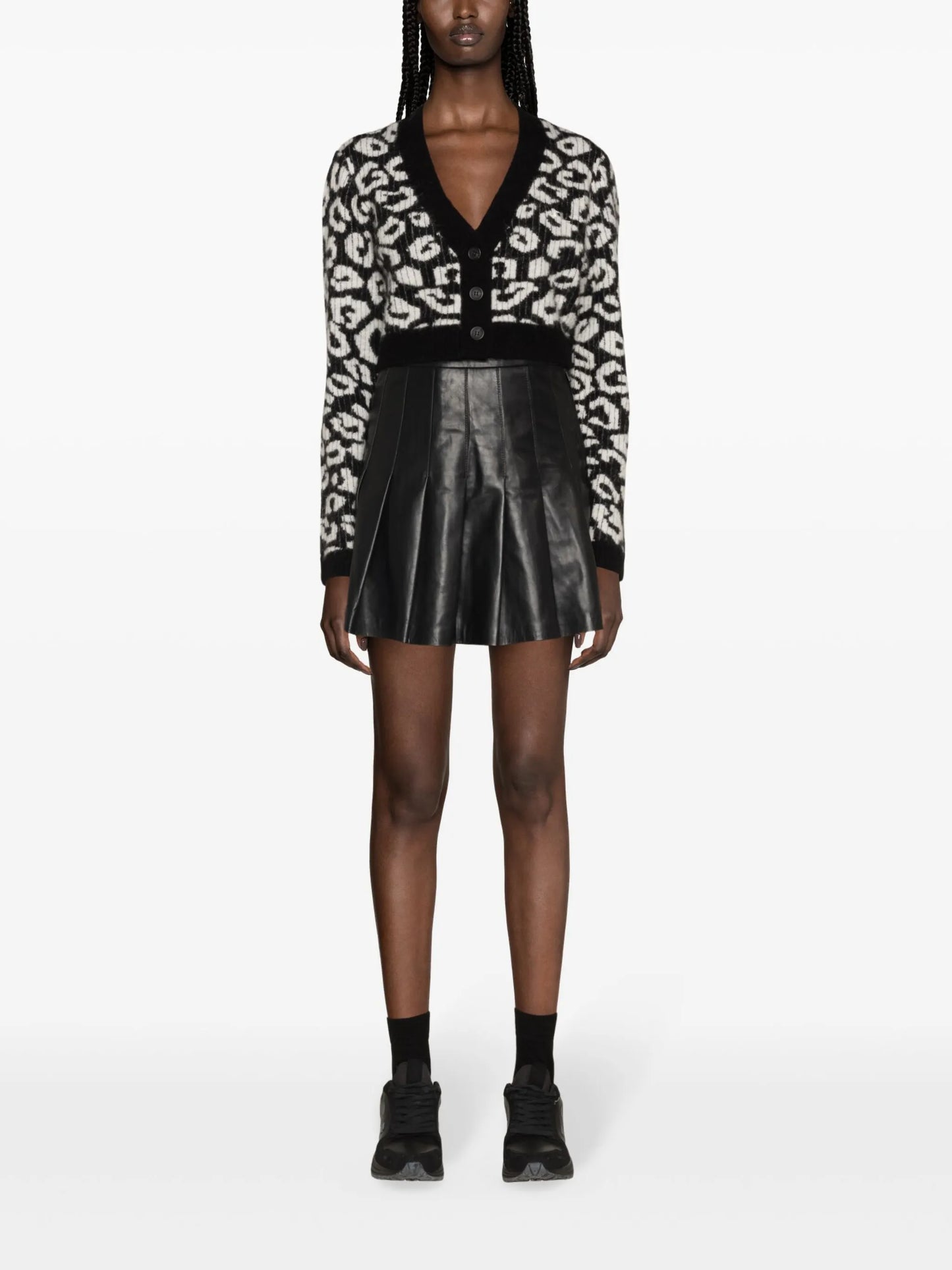 Mallory patterned intarsia-knit cardigan