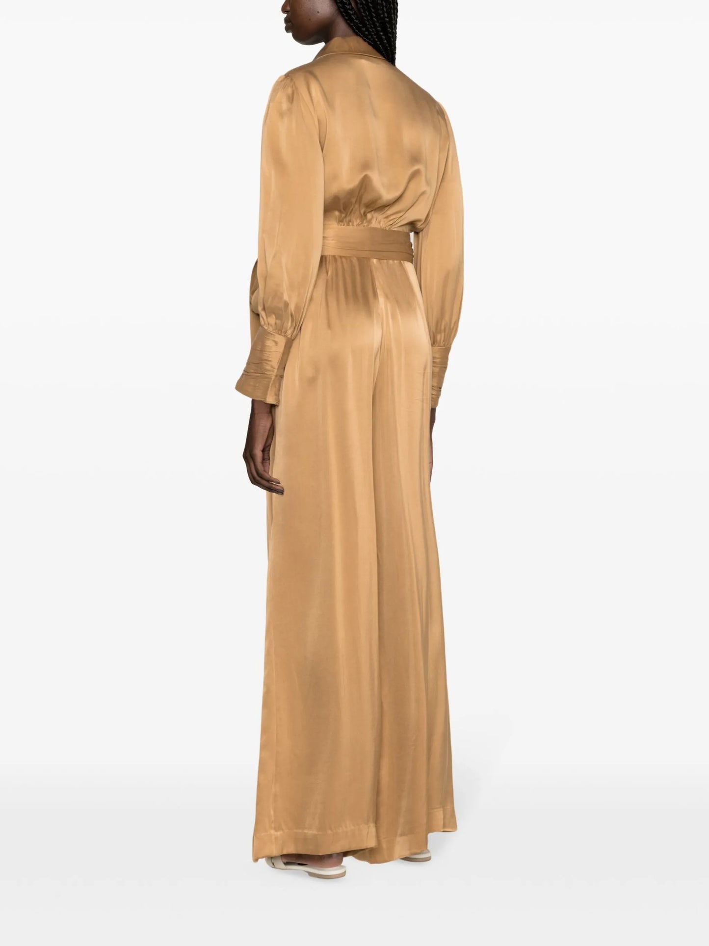 cropped silk wrap blouse