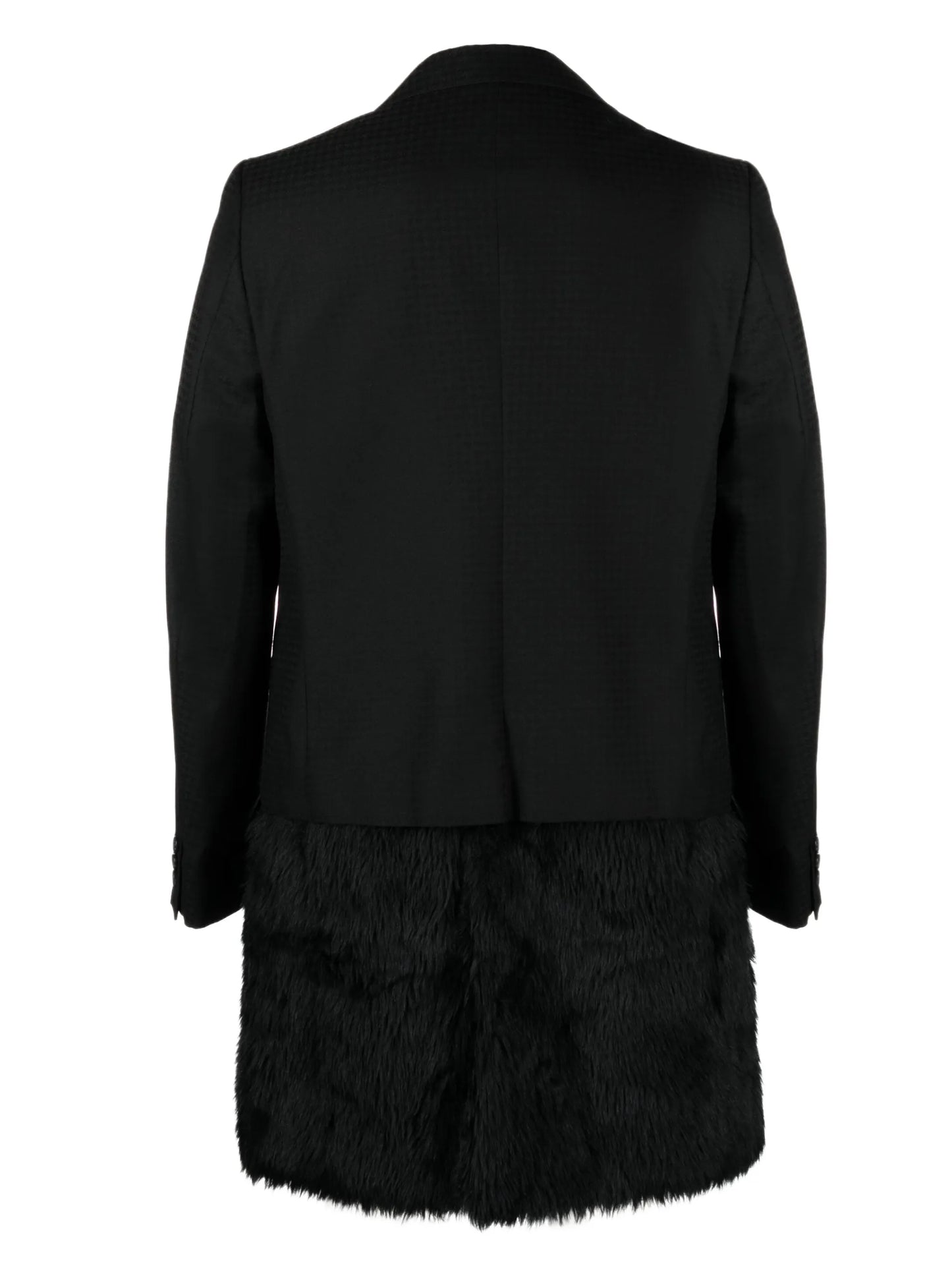 faux-fur trim single-breasted coat