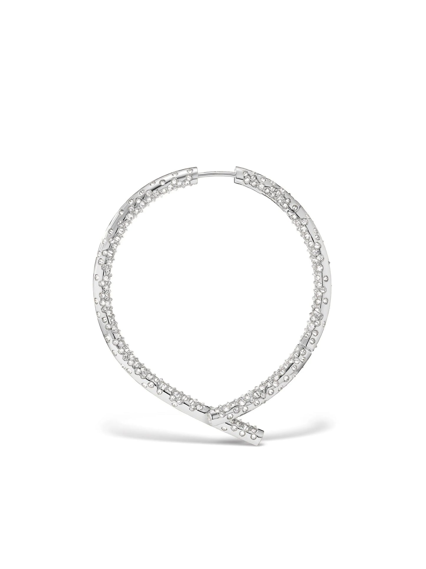 18kt white gold Oera Orb diamond hoop earrings