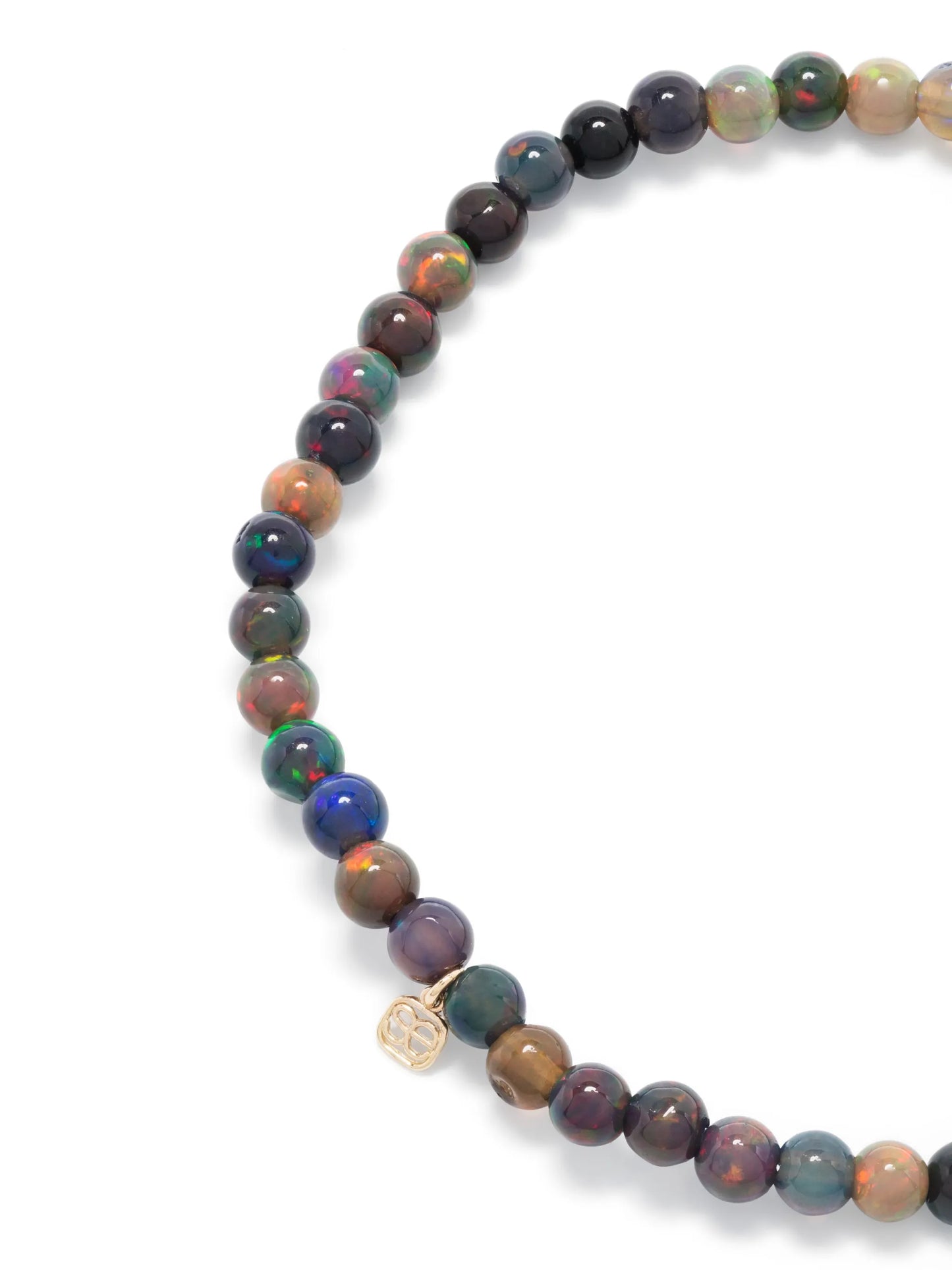 14kt yellow-gold opal and diamond beaded bracelet