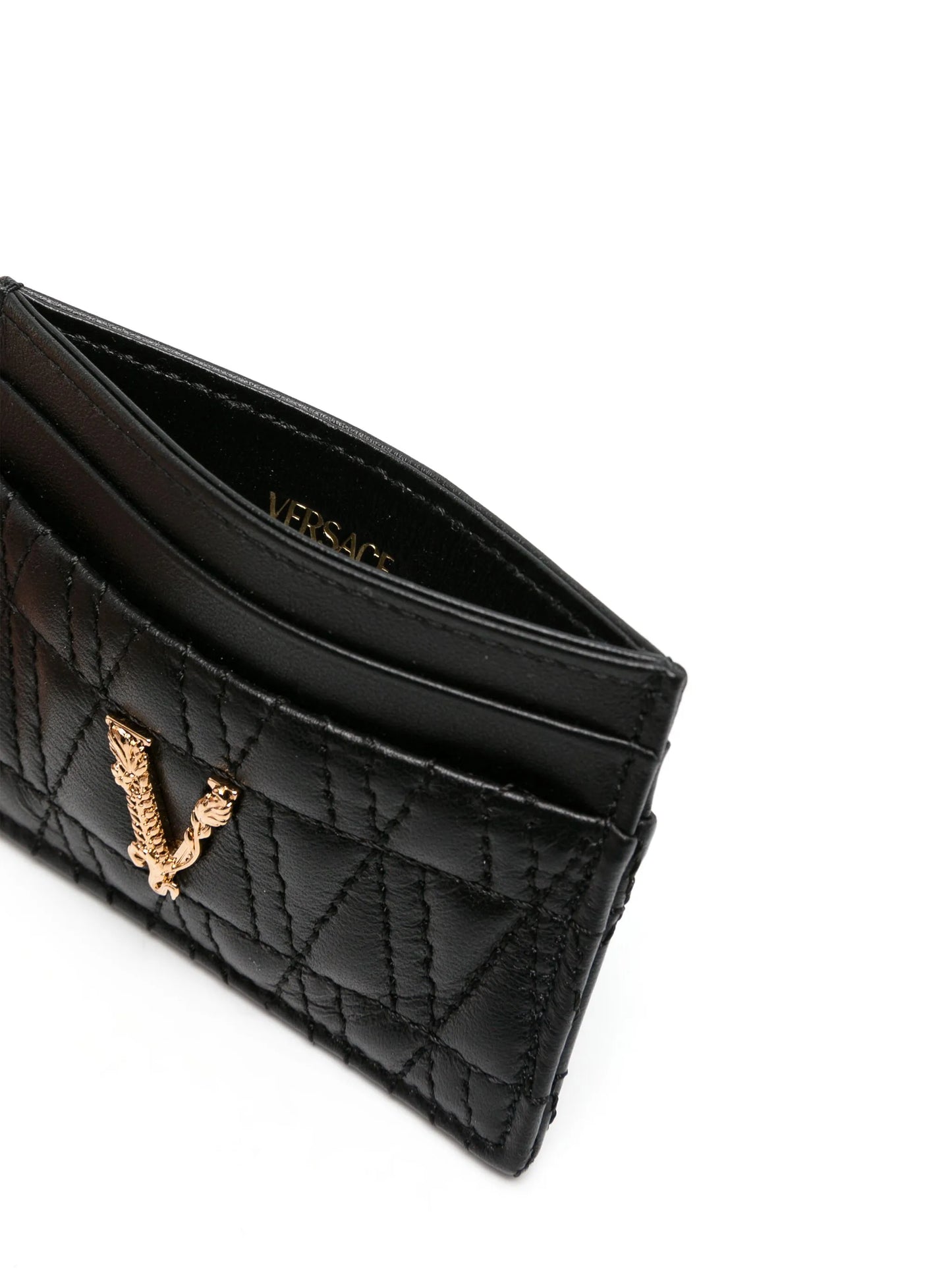 logo-plaque leather card-holder
