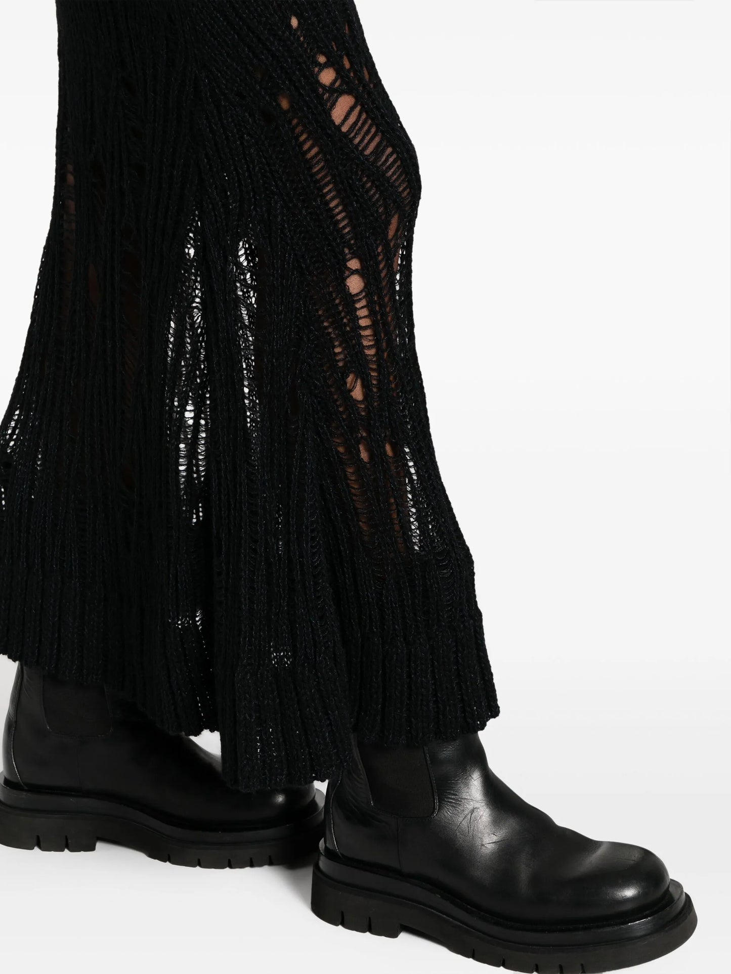 knitted flared long skirt