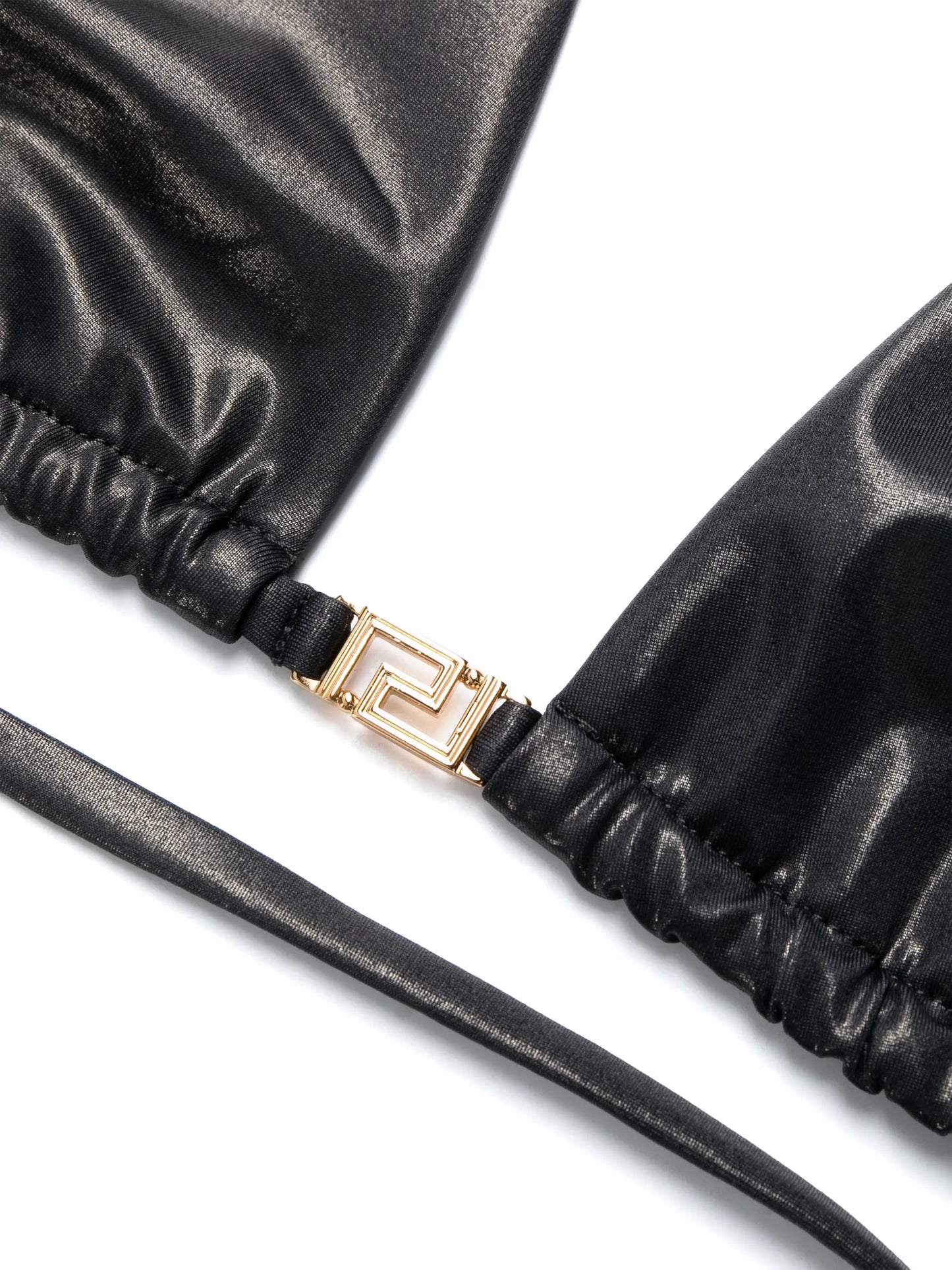 Greca-detailed triangle bikini top