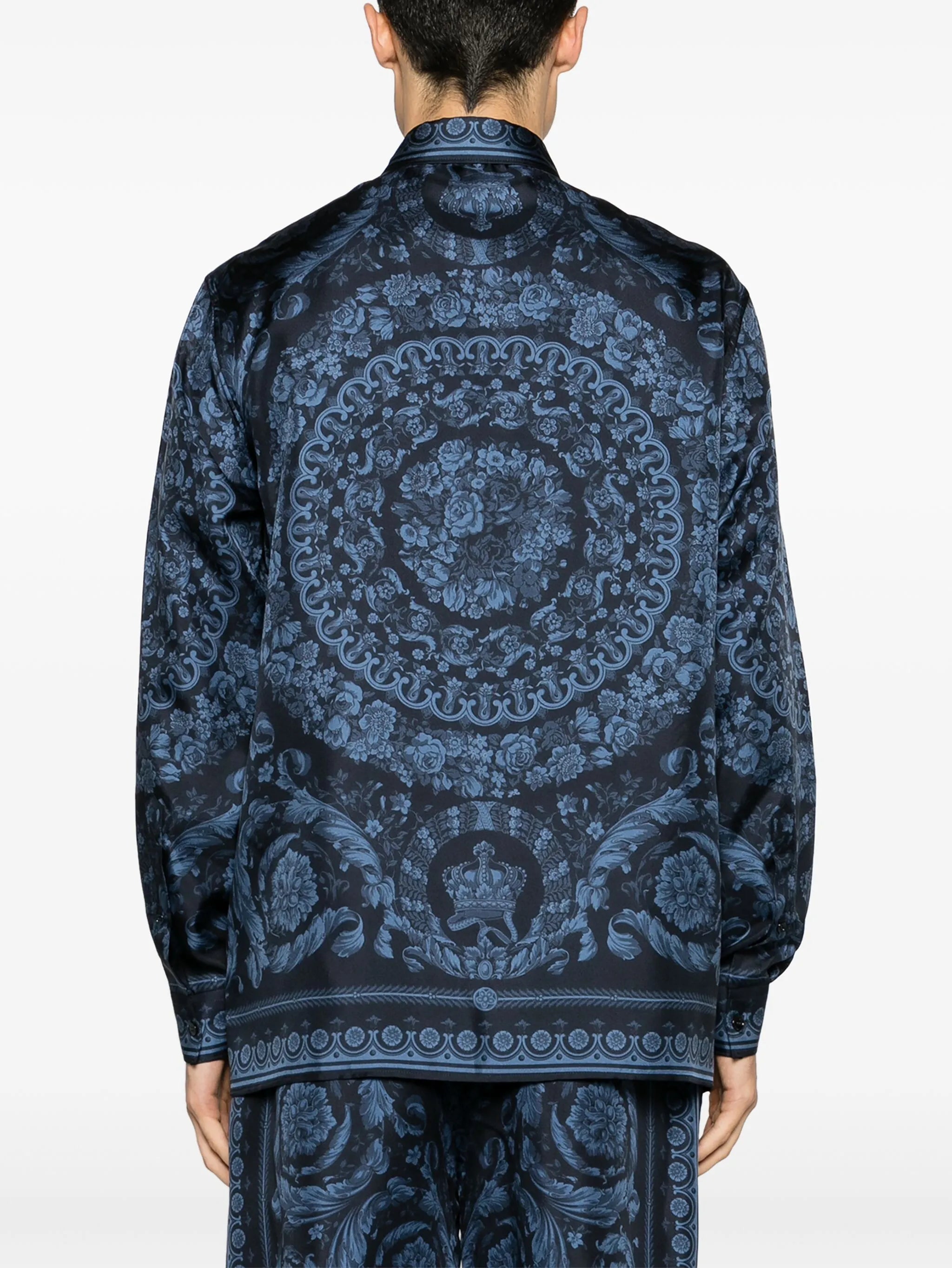 Barroco-print silk shirt