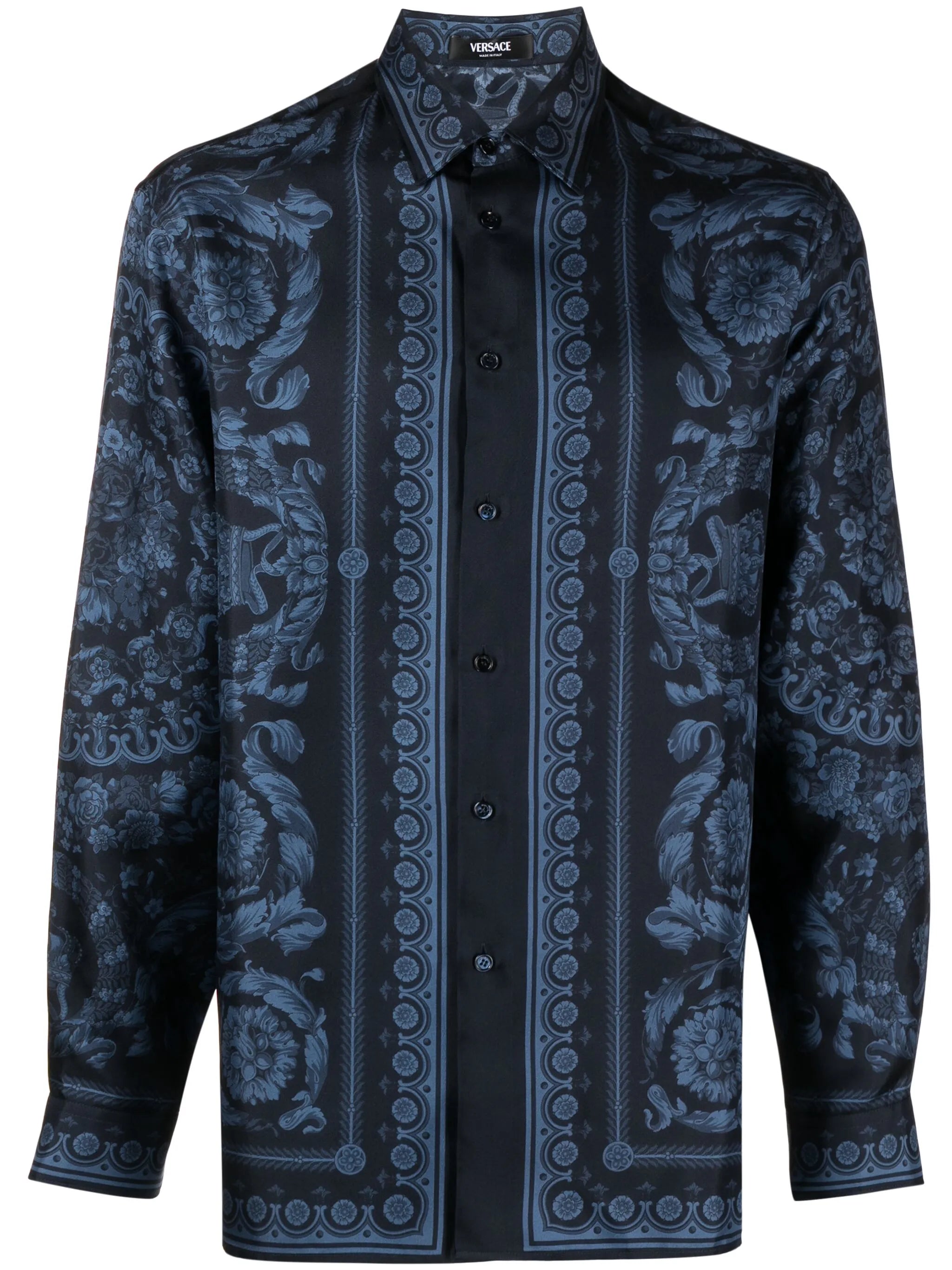 Barroco-print silk shirt