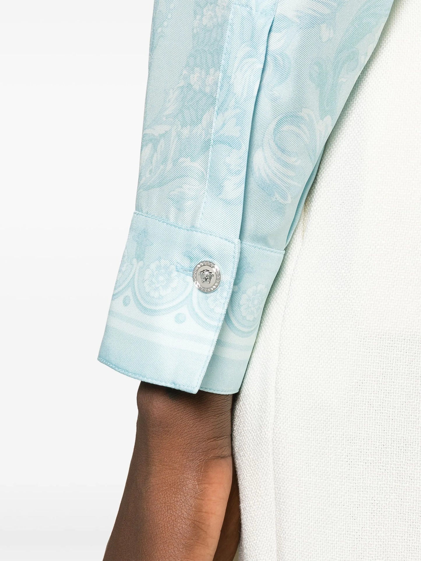 Barocco-print silk shirt