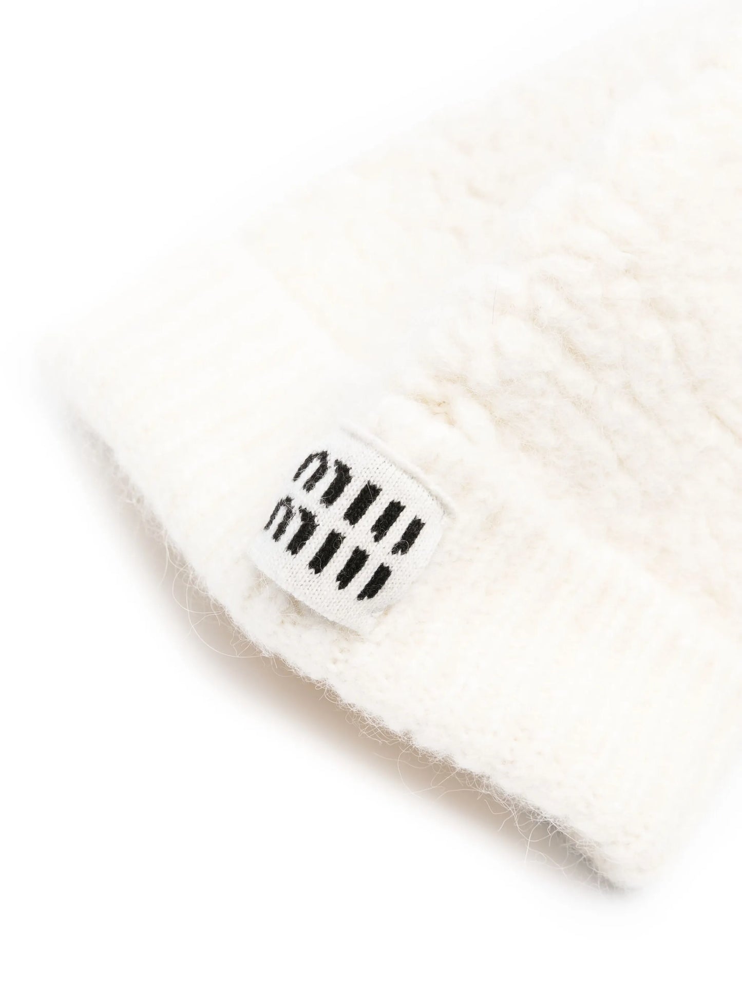 logo-patch shearling beanie