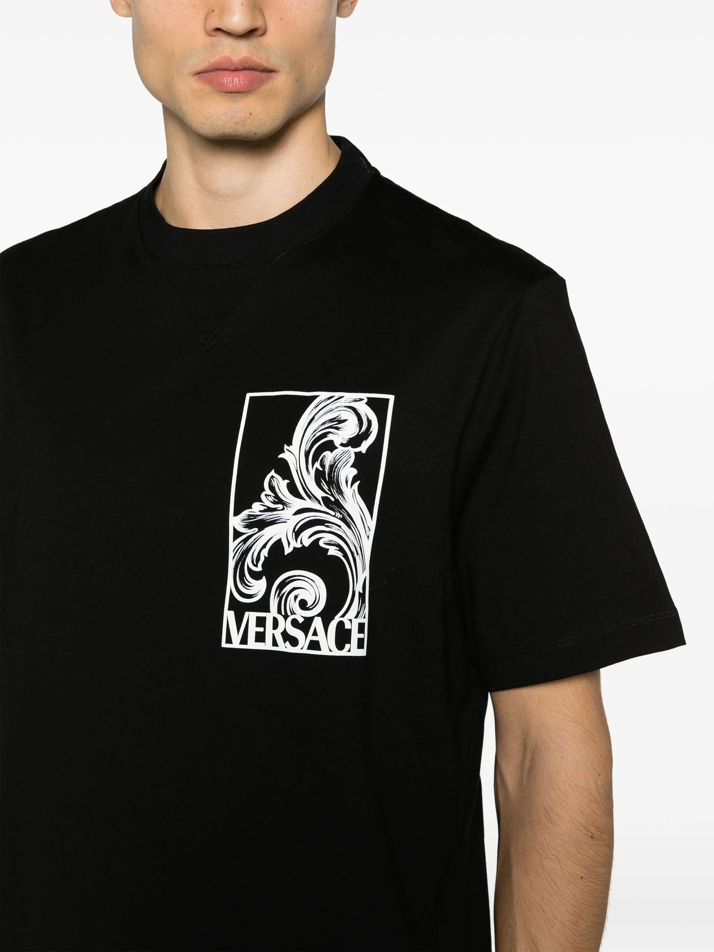 Palmette-print cotton T-shirt