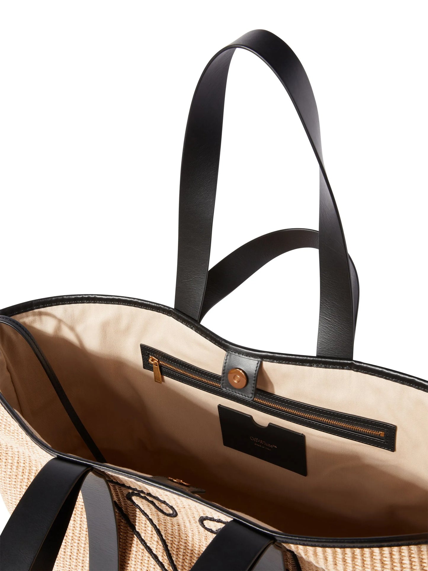 Arrows raffia tote bag