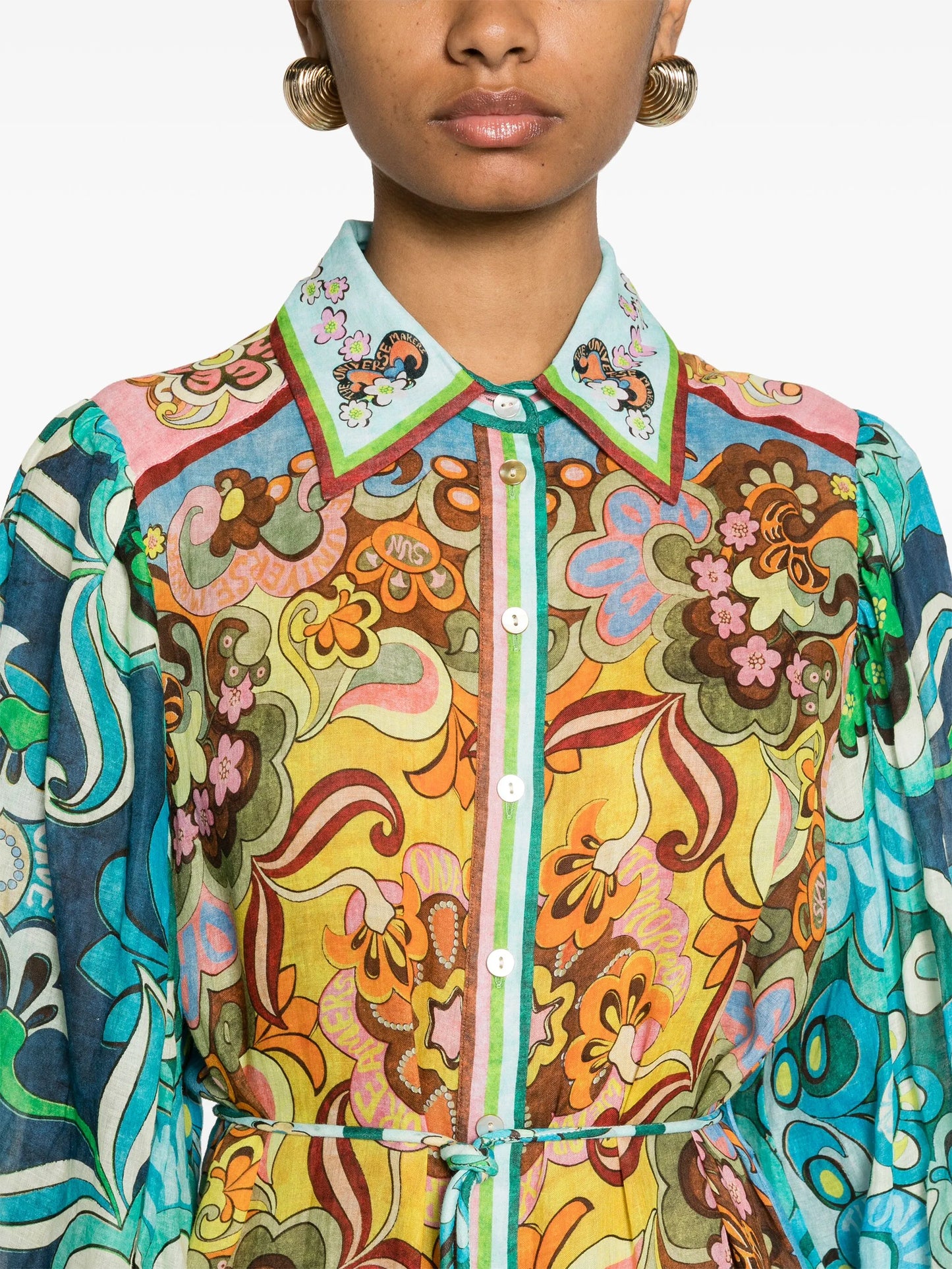 Dreamer floral-print midi shirtdress