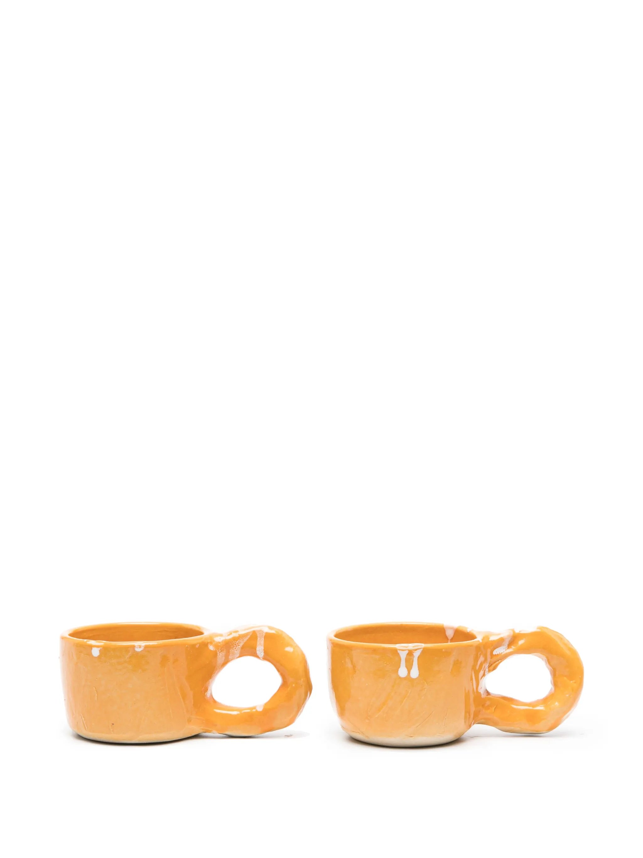 Studio embossed-details ceramic cups (set of two)