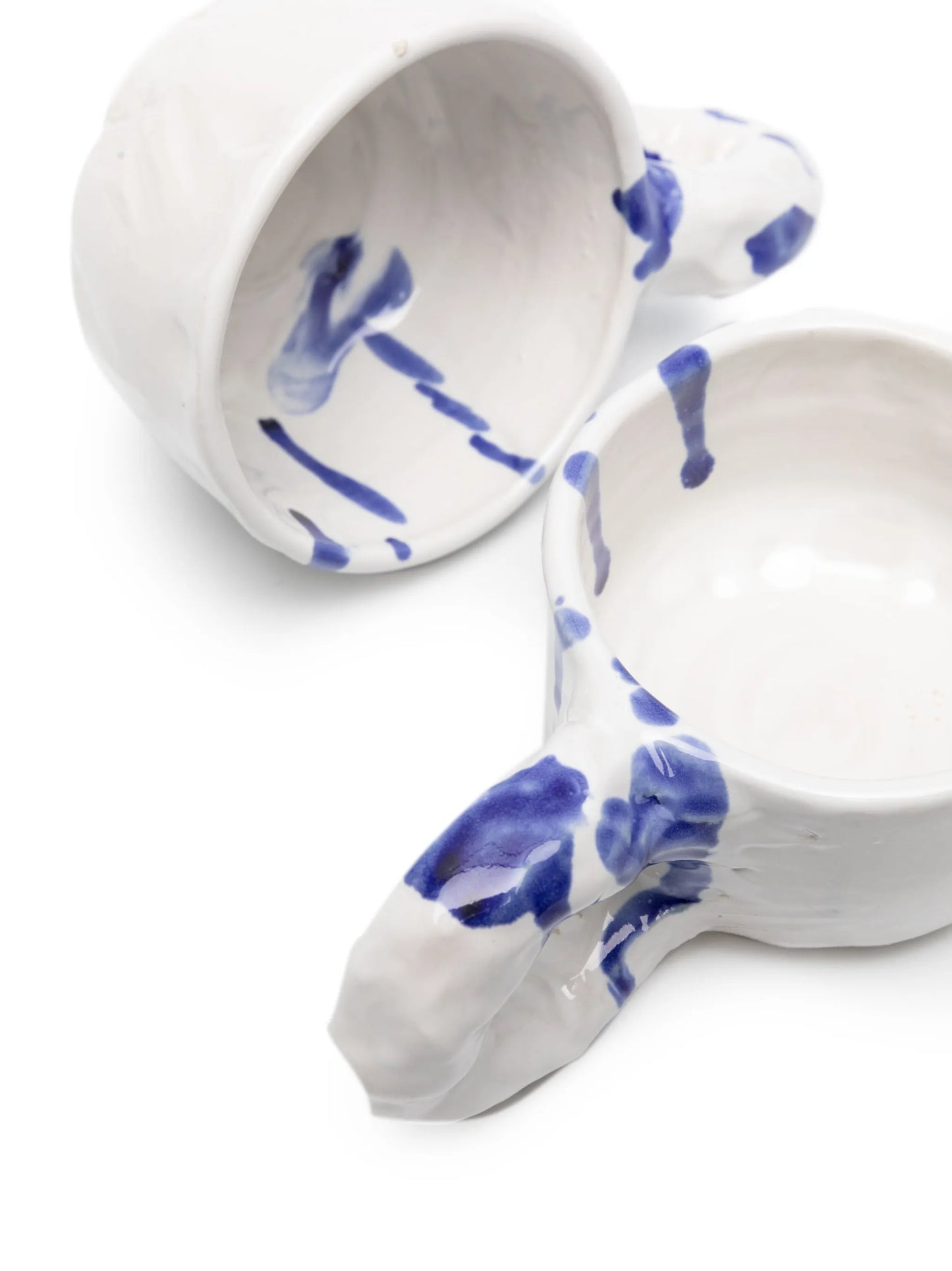 Studio paint-splatter ceramic cups (set of two)