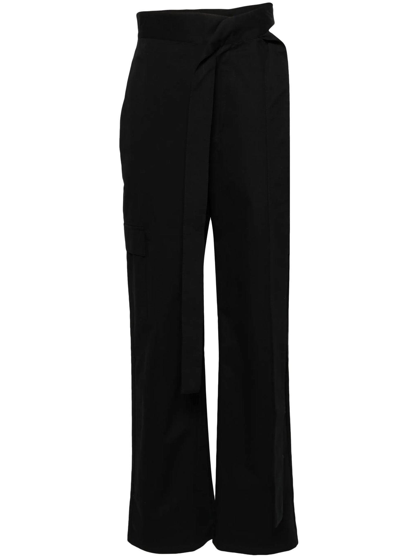 tie-fastening cargo trousers