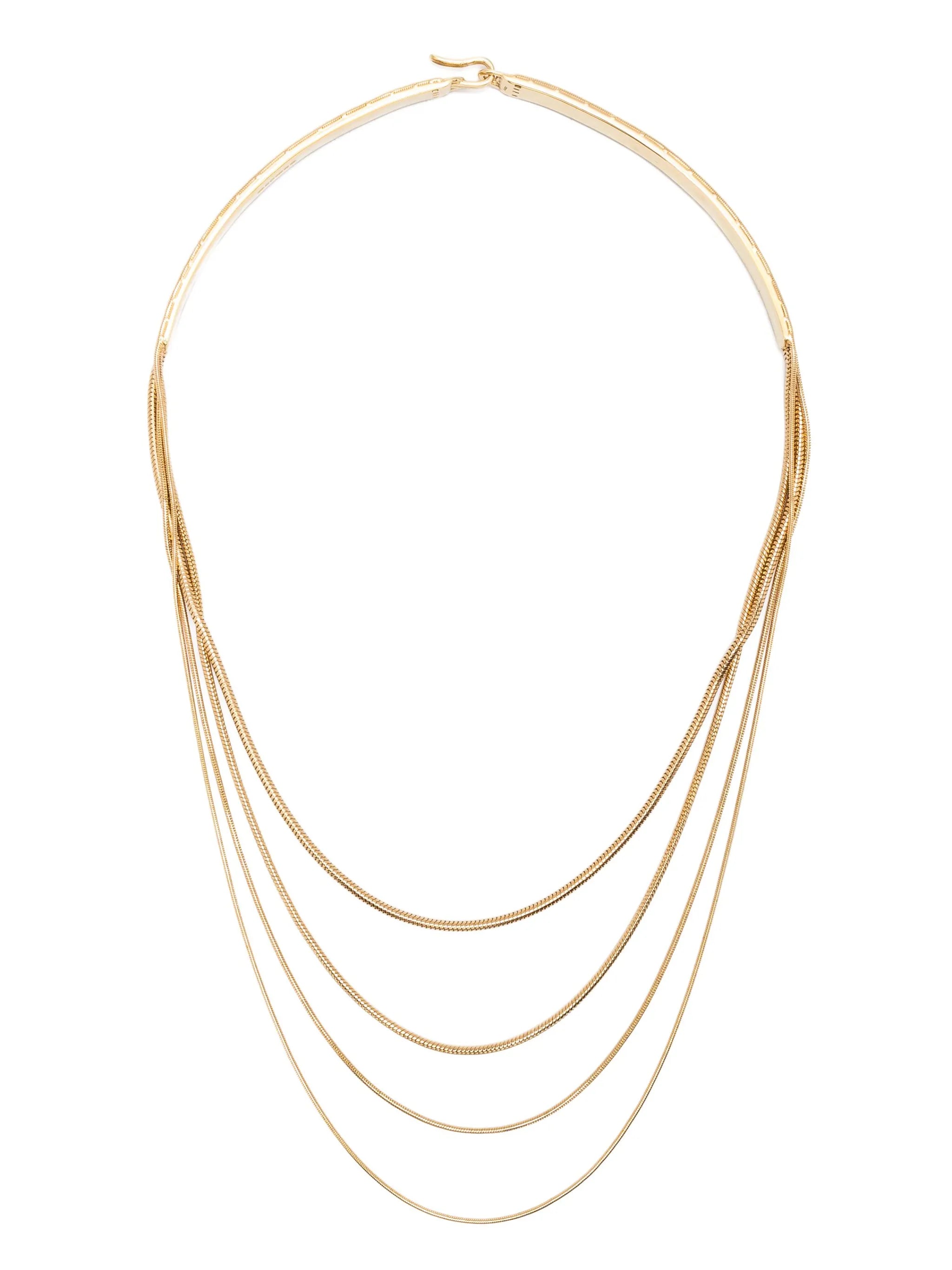 18kt yellow gold multi-chain necklace