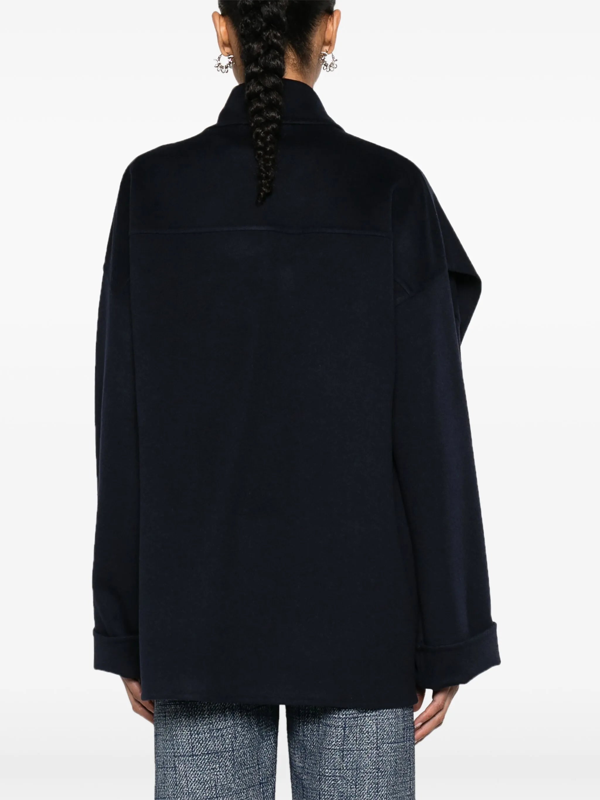 layered wool blend jacket