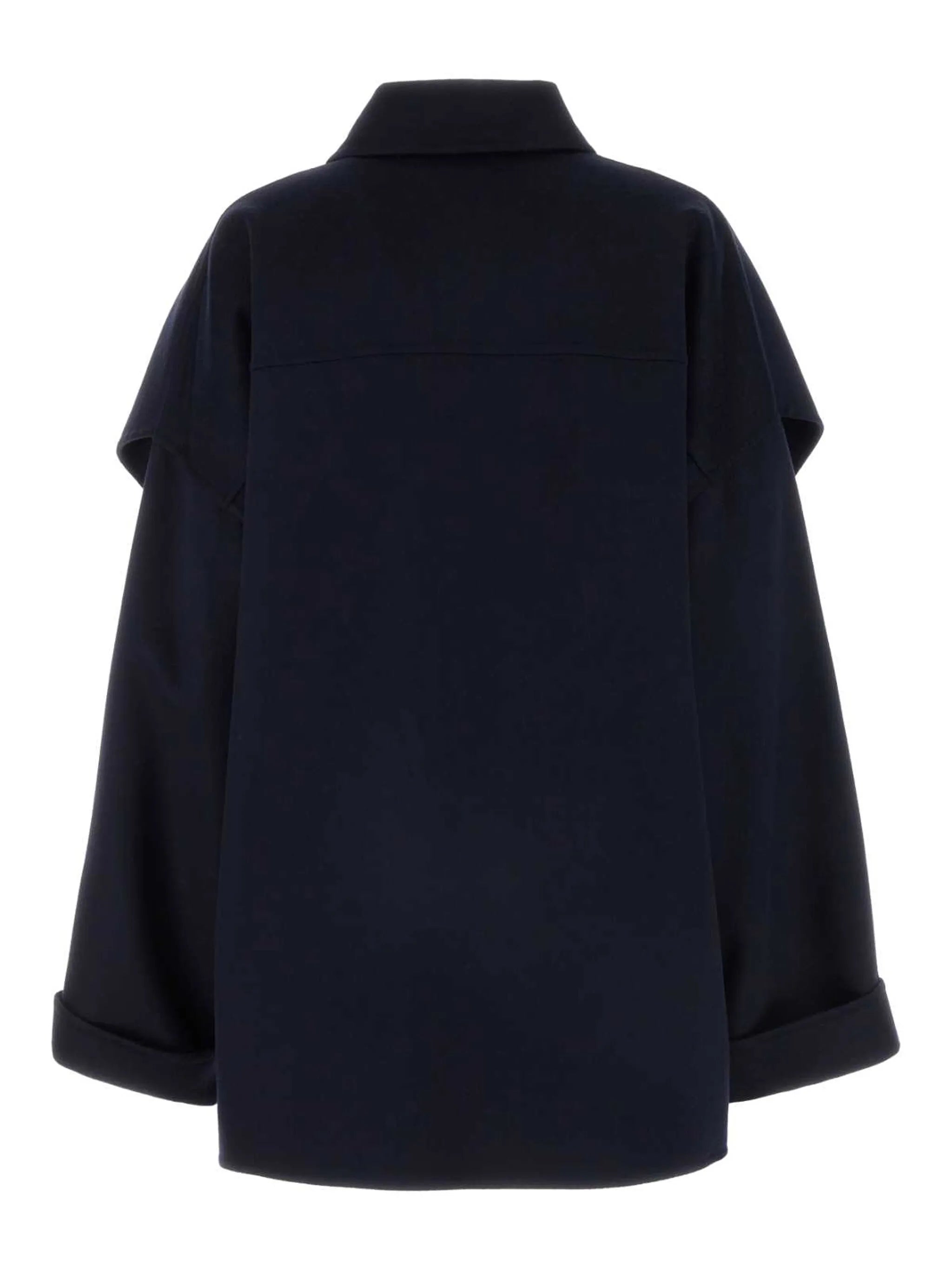 layered wool blend jacket