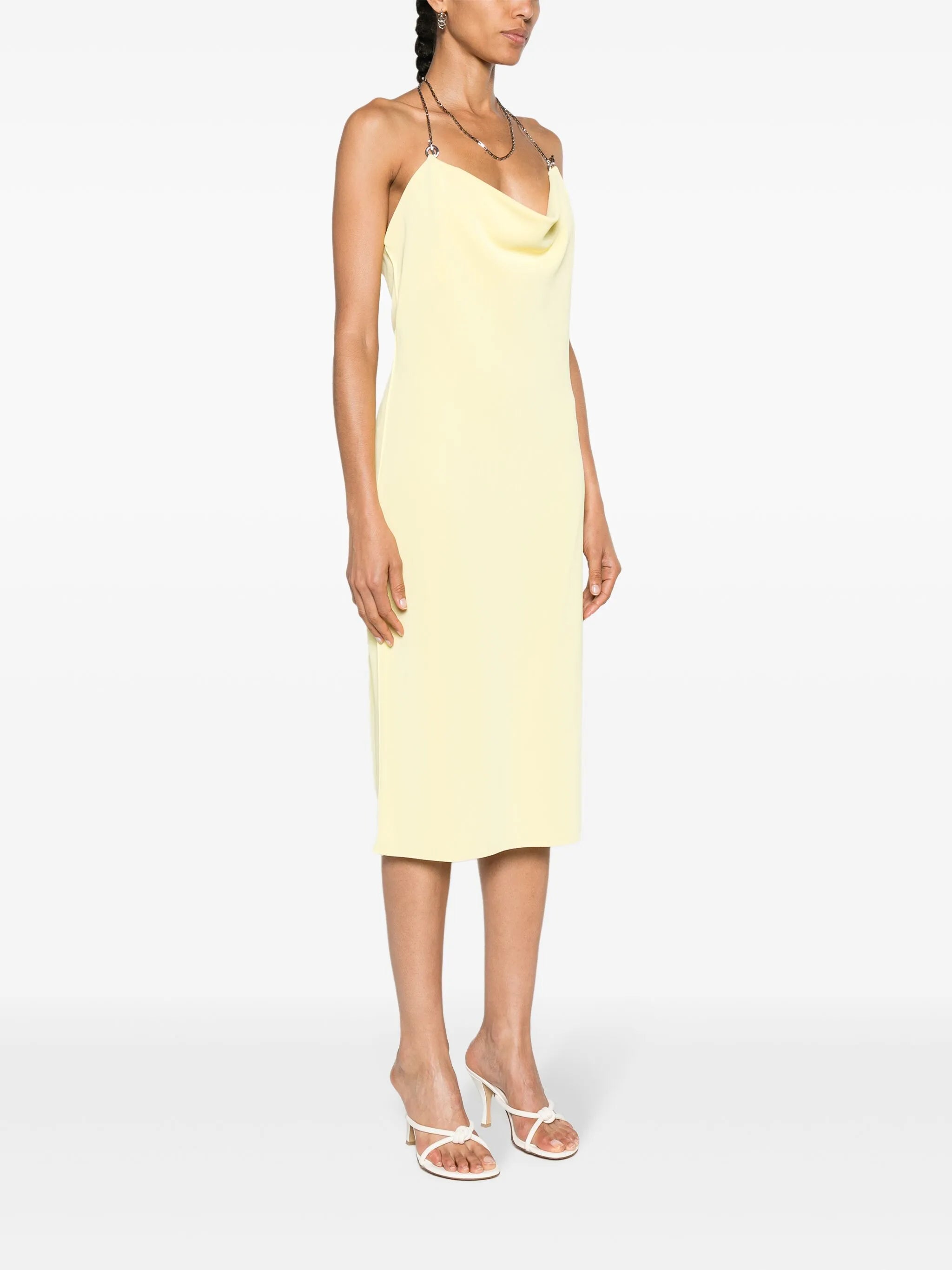 cowl-neck midi dress