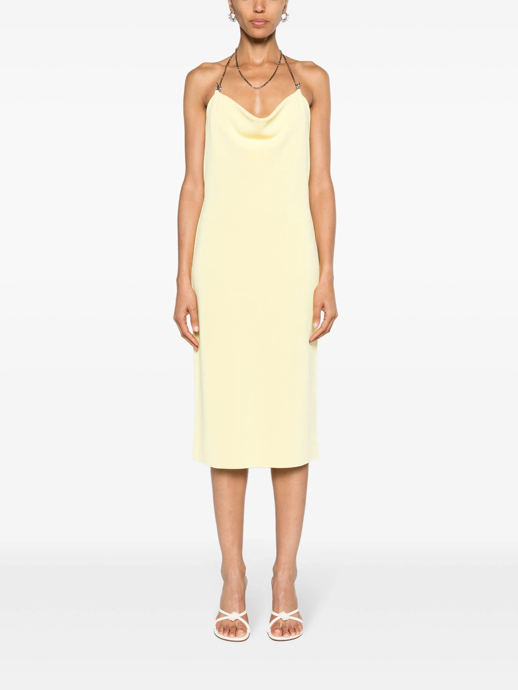 cowl-neck midi dress