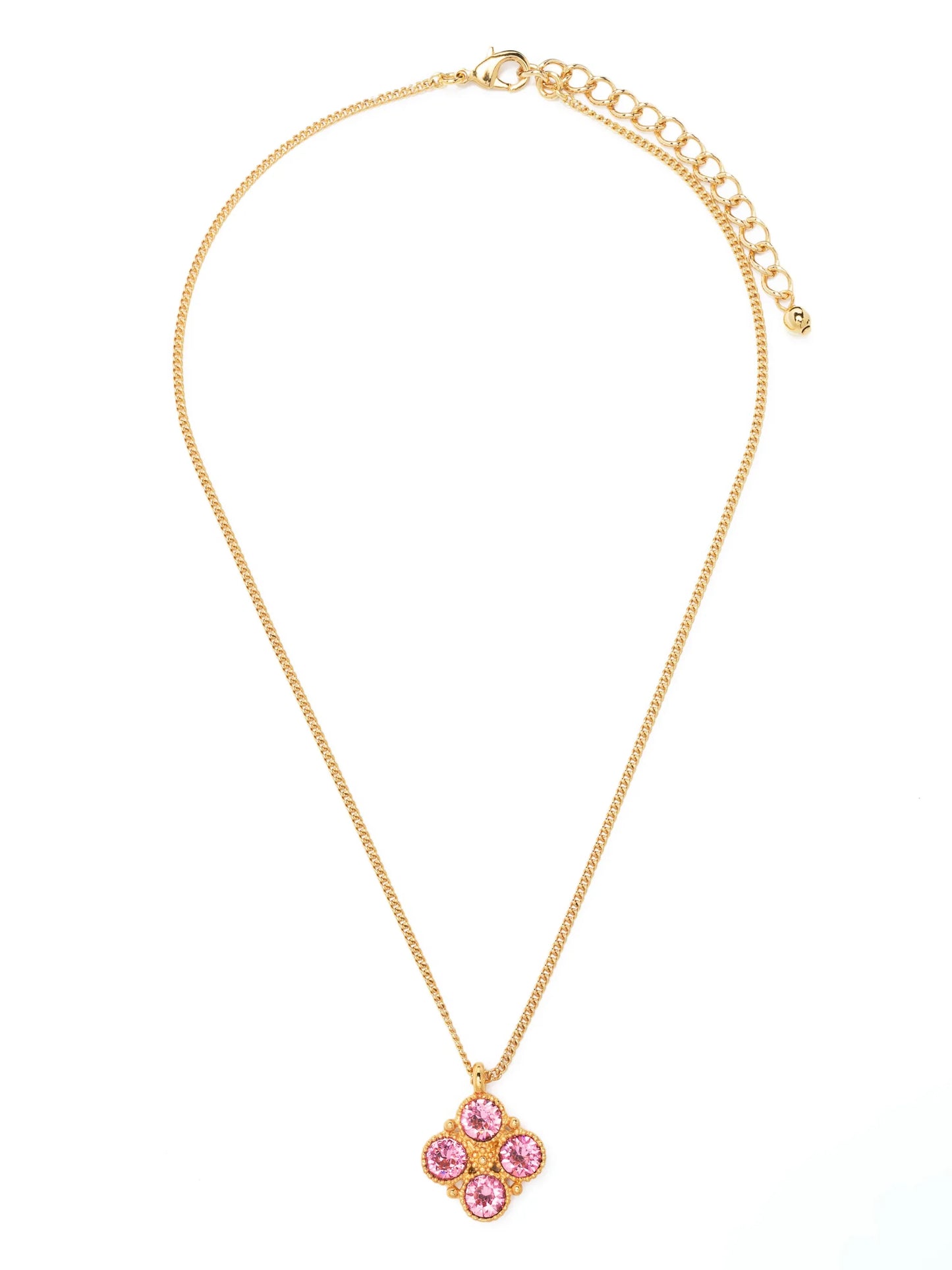 crystal-pendant cable-link necklace