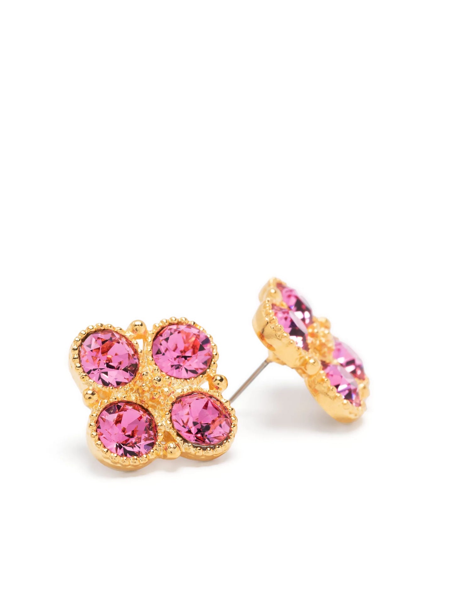 crystal-embellished faceted-finish earrings