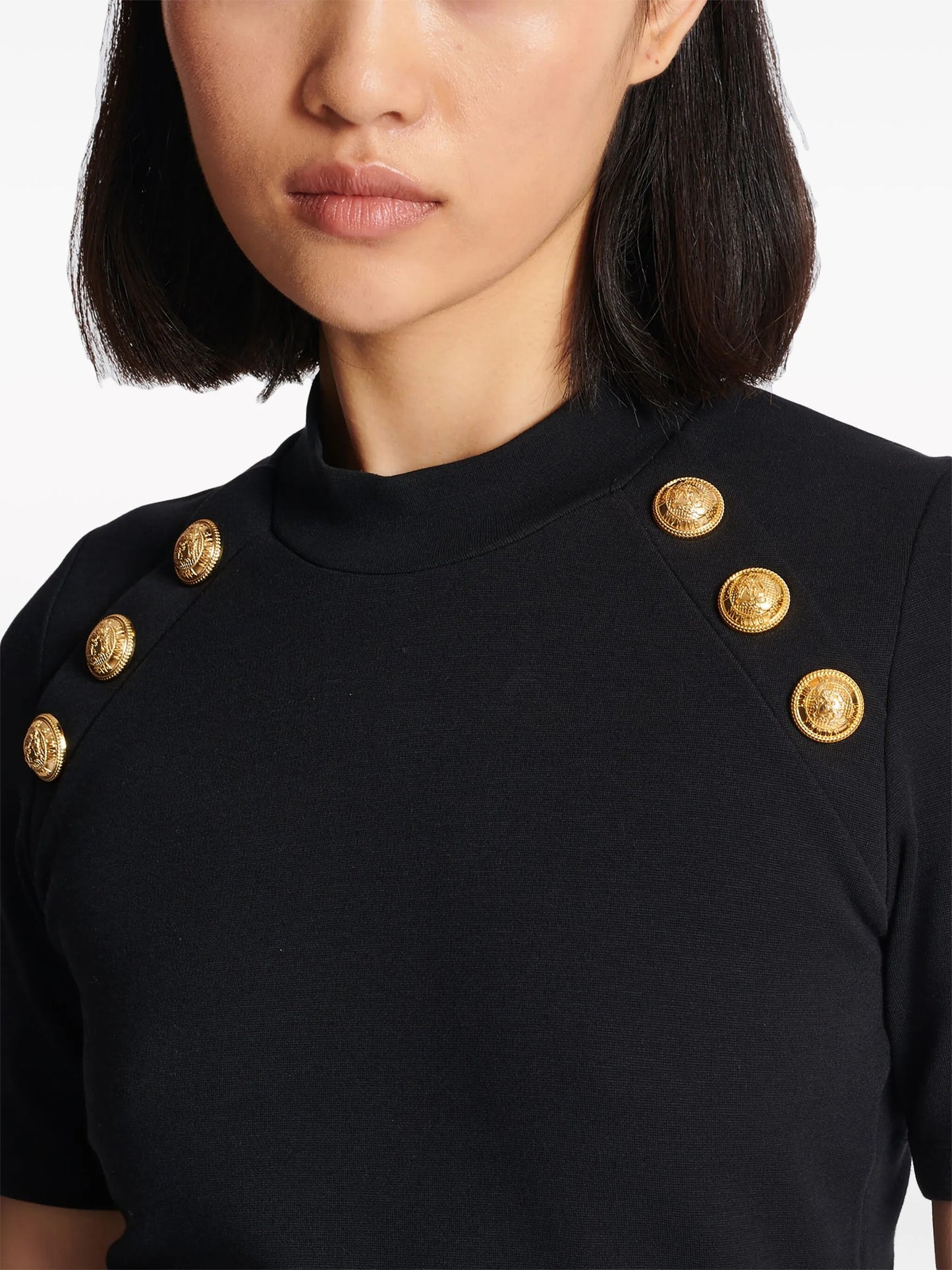 6-Button raglan-sleeve T-shirt