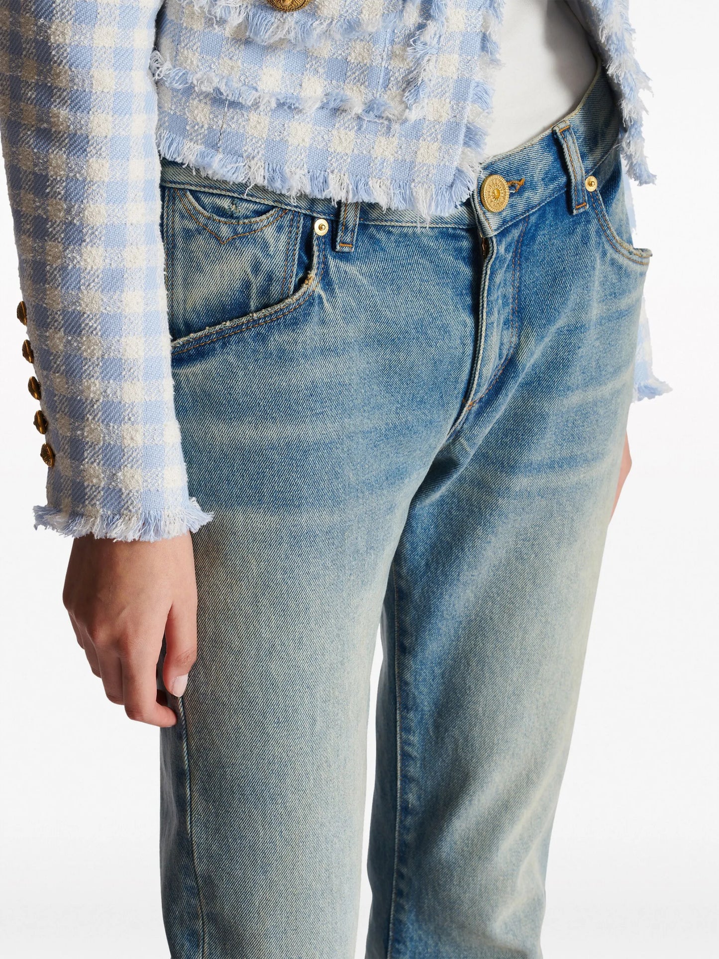 Western low-rise bootcut jeans