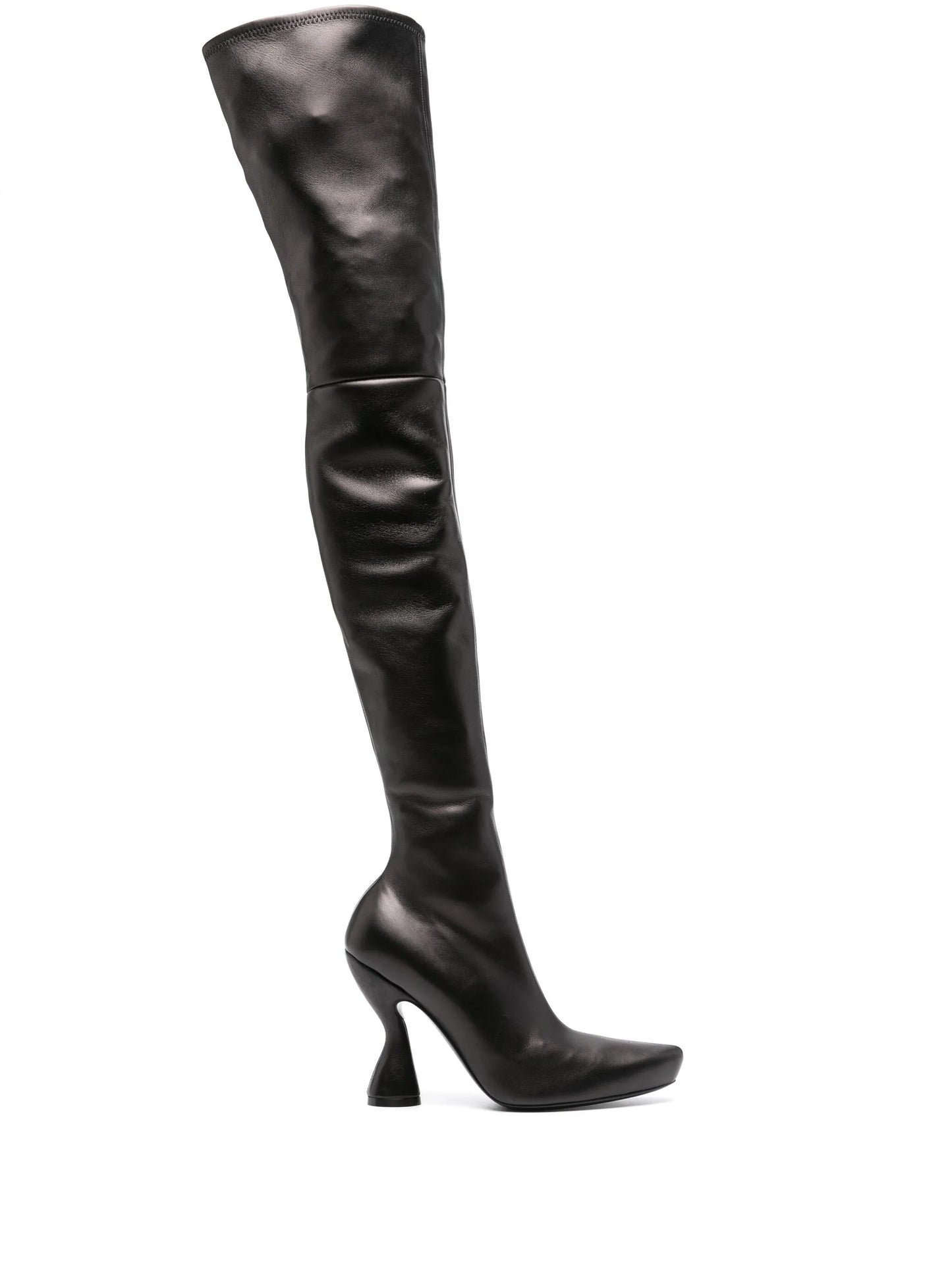 100mm leather thigh-high boots