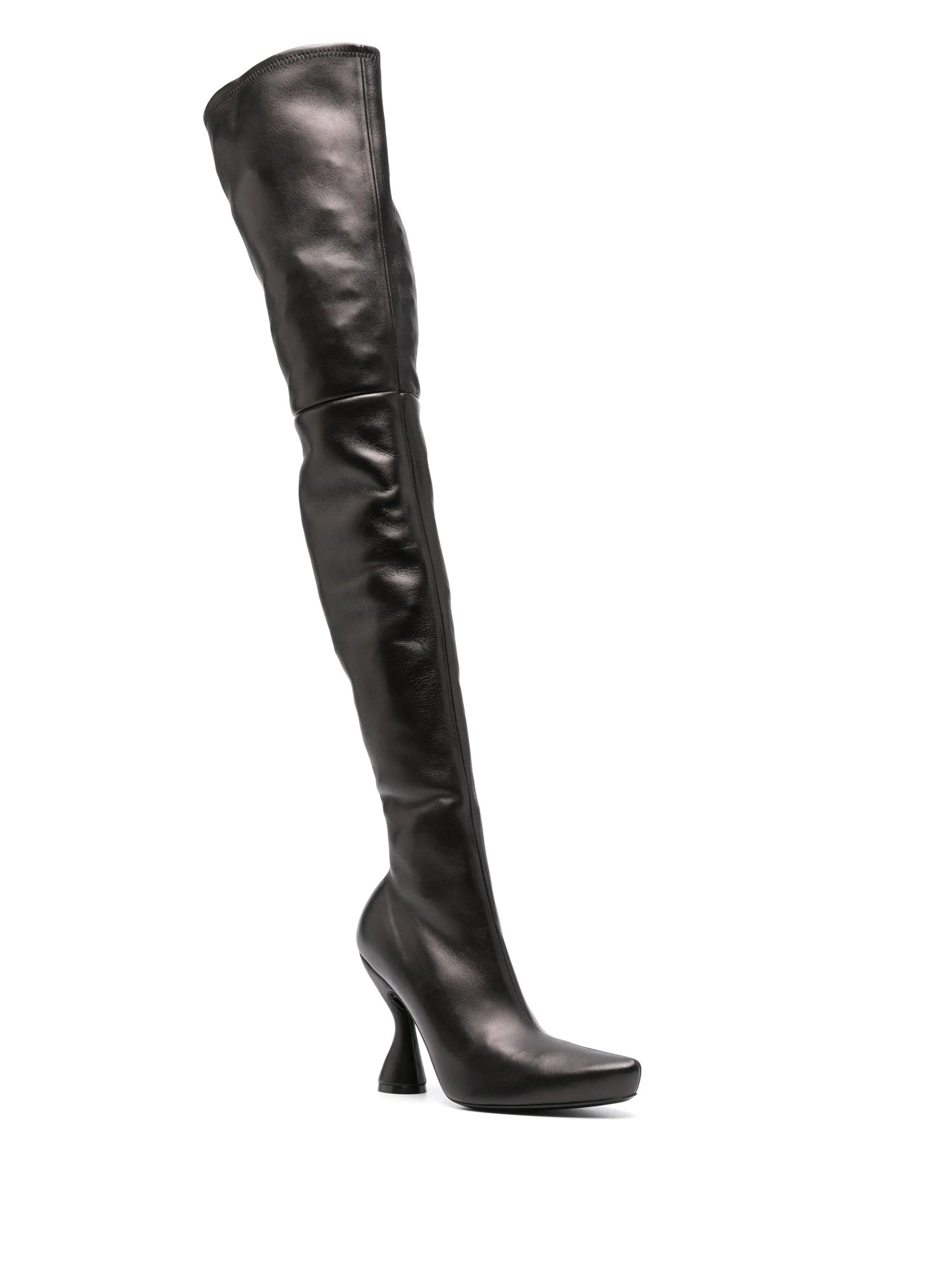 100mm leather thigh-high boots