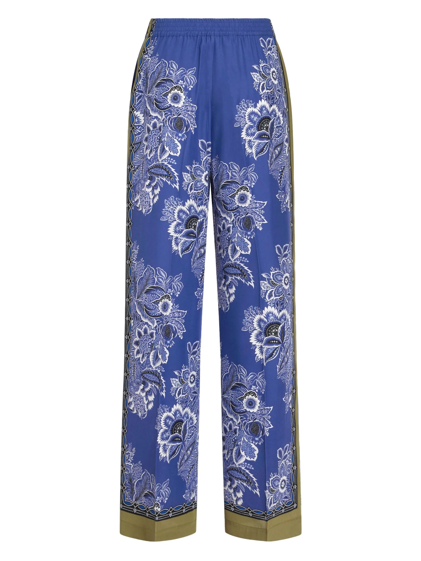 bandana-print straight-leg silk trousers