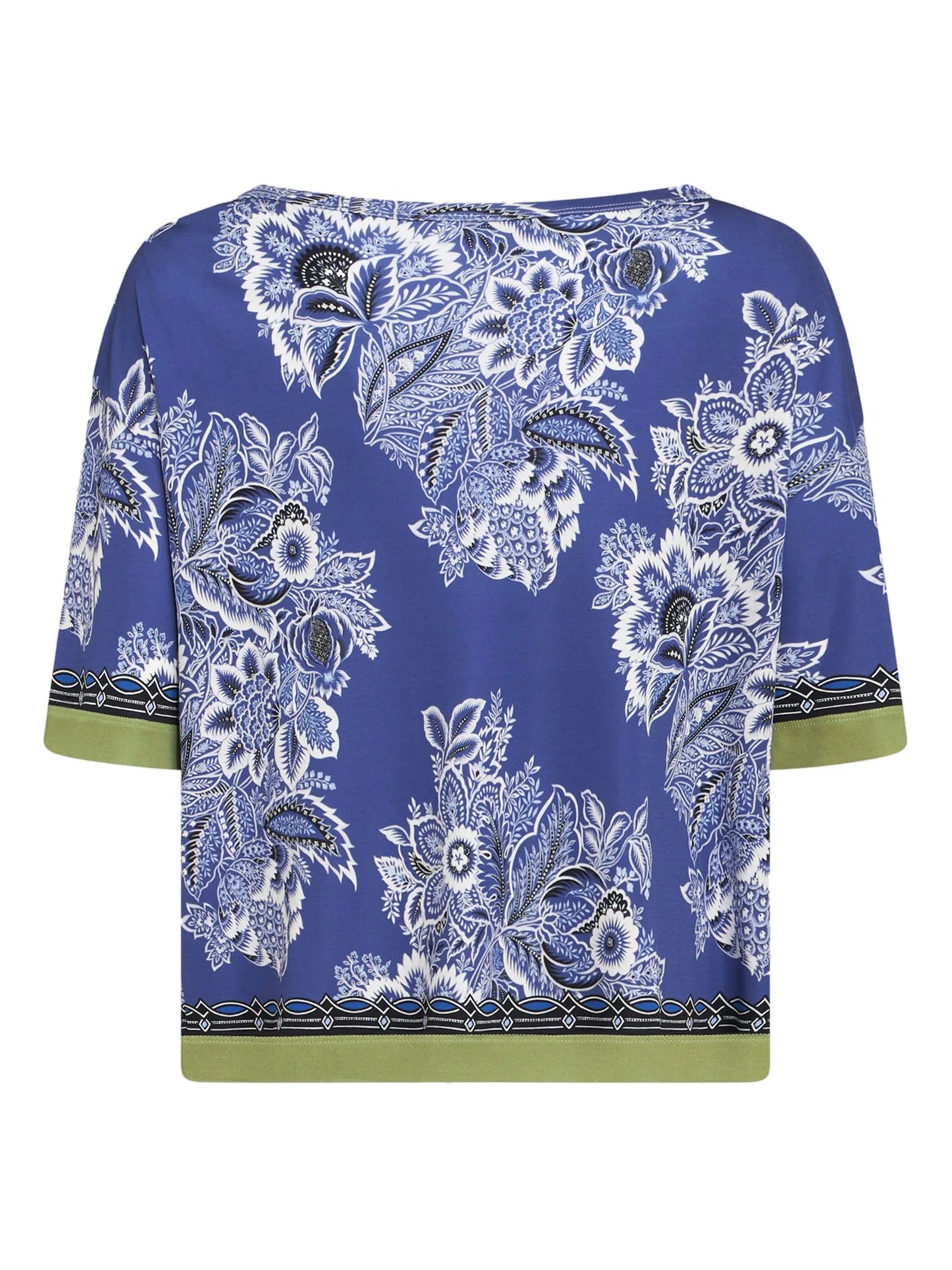floral-print contrasting-trim blouse