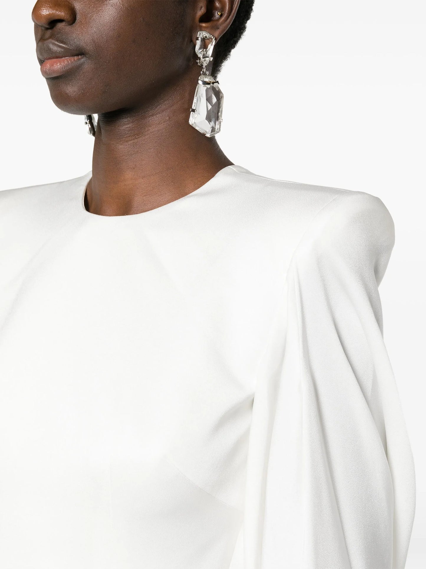 cape-detail crepe minidress